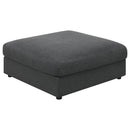 Serene Square Upholstered Ottoman Beige