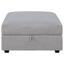 Cambria Square Upholstered Storage Ottoman Grey