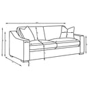 Ashlyn  Upholstered Track Arm Sofa Set Sand