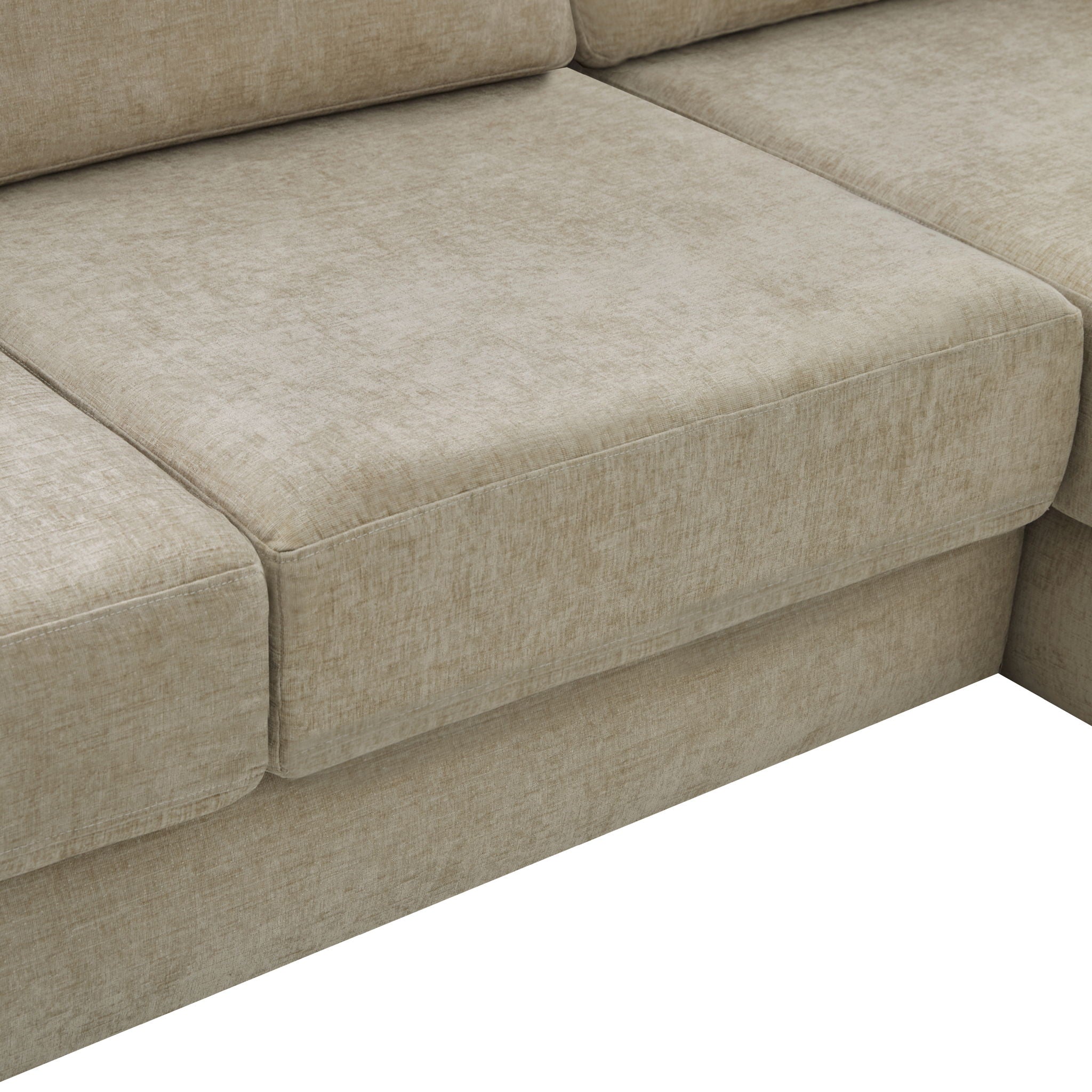 L-Shaped Modular Sofa With Double Layer Cushion