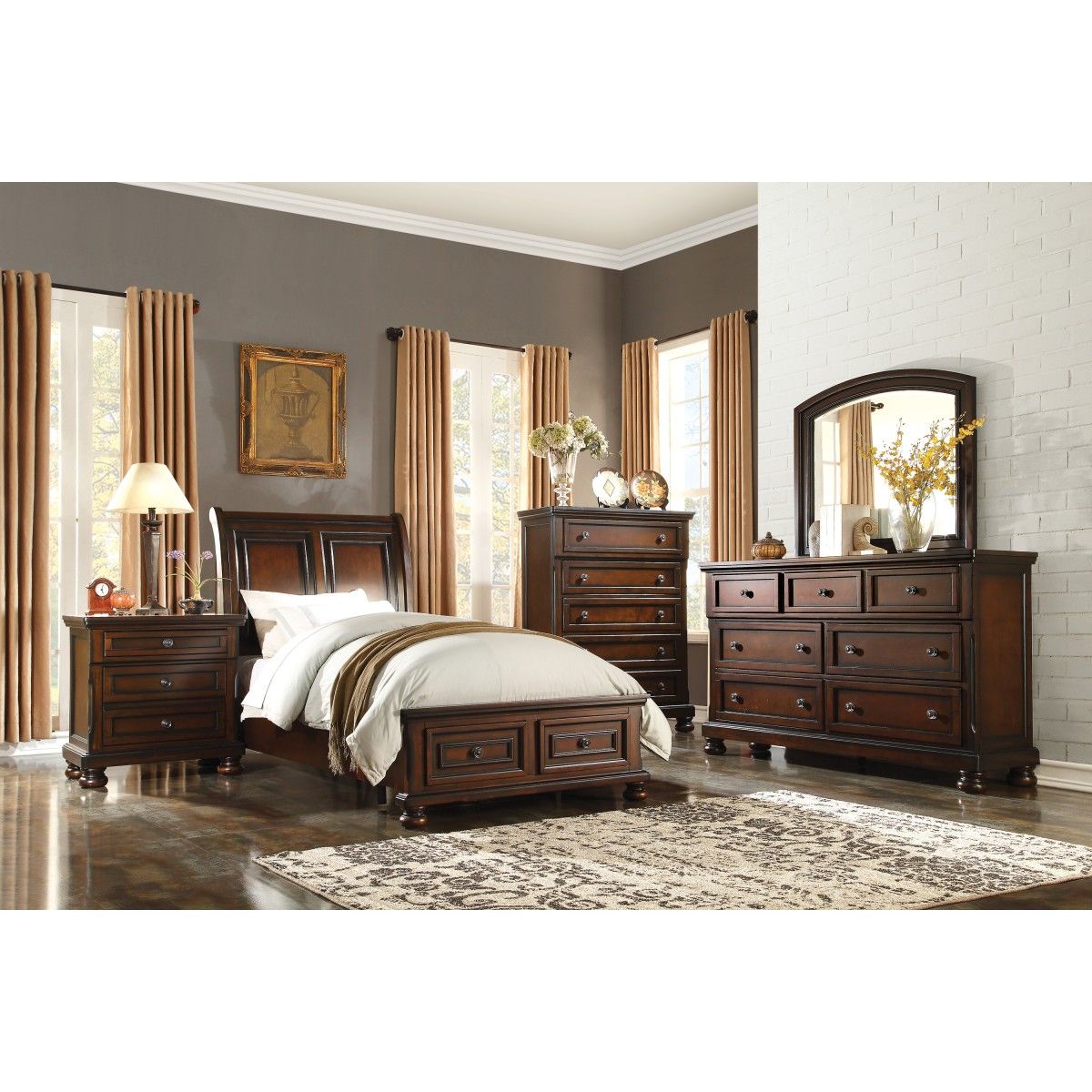 Cumberland - Nightstand, Hidden Drawer - Brown