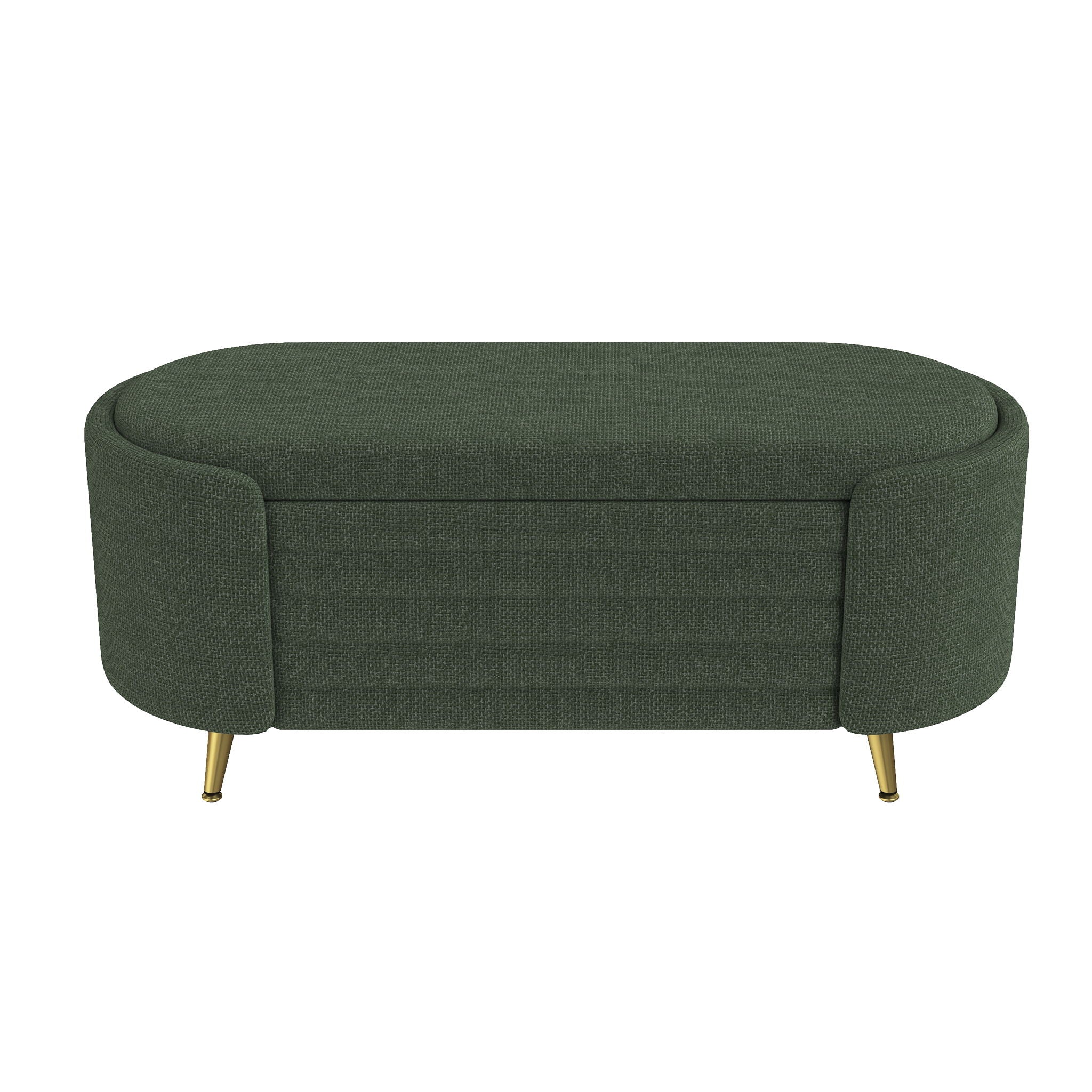 Modern Oval Storage Ottoman With Upholstery
