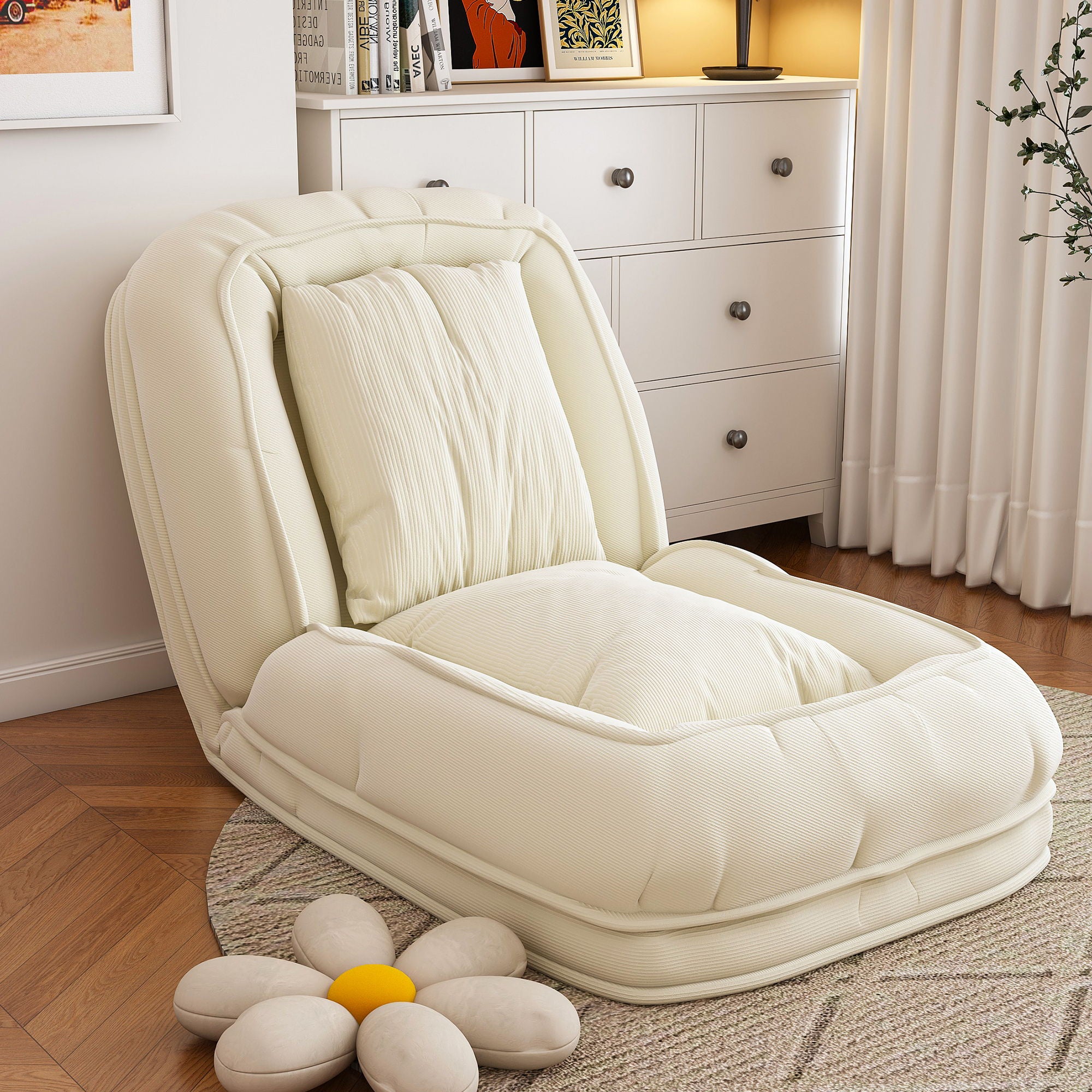 Upholstered Foldable Lazy Sofa Bed For Adults And Pets