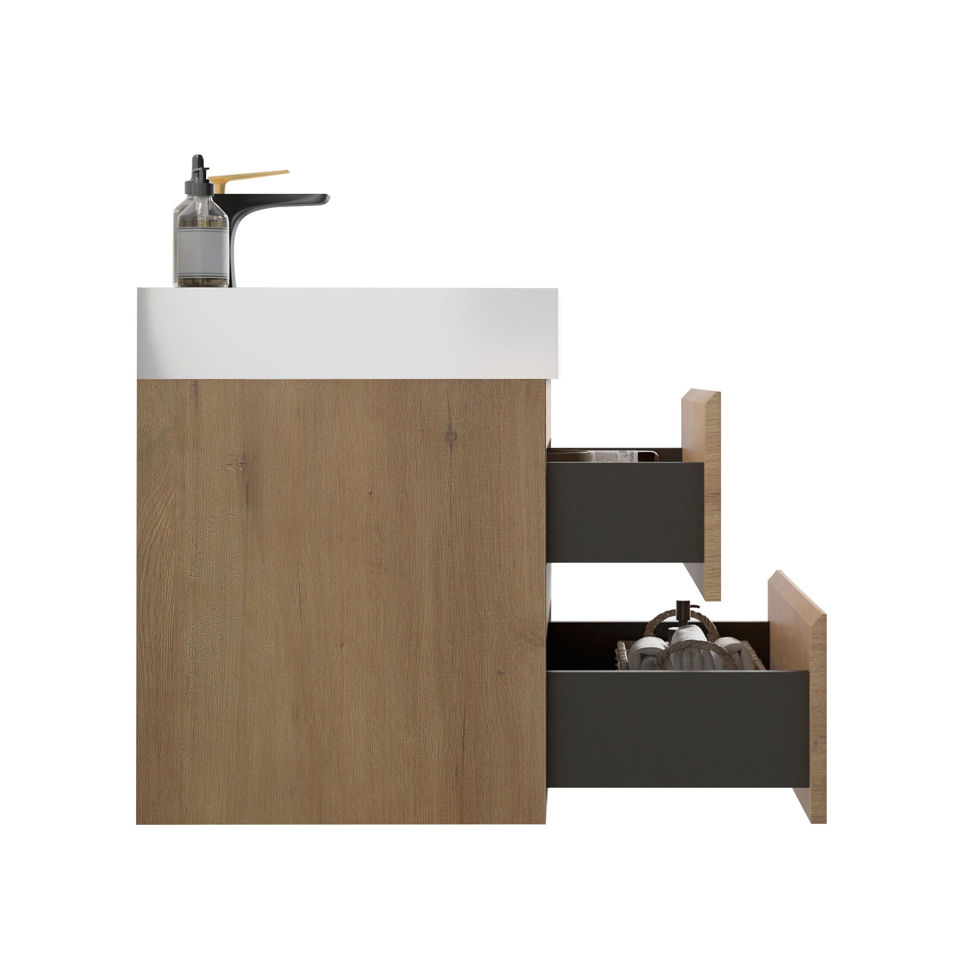 Alice - Bathroom Vanity With Sink, Large Storage, Wall Mounted, Floating