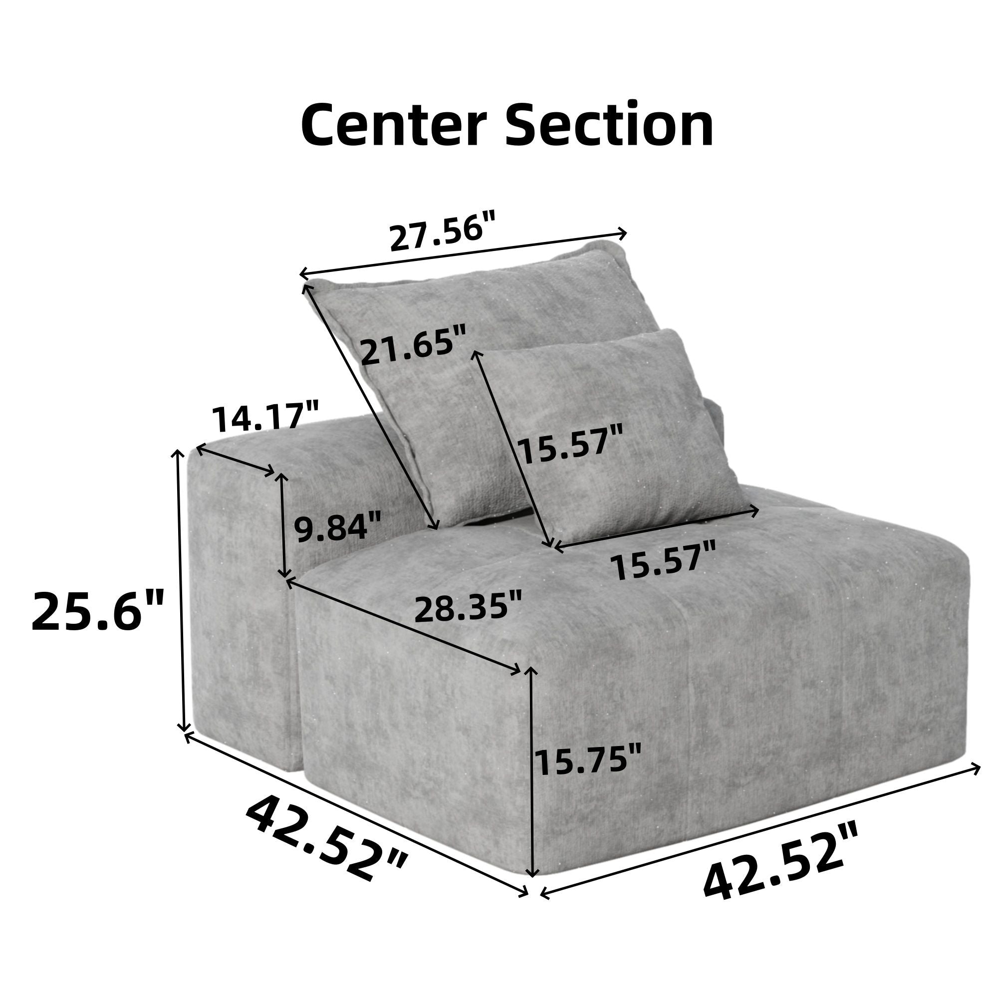 Modern Oversized Diy Combination, Modular Sectional Sofa With Pillows