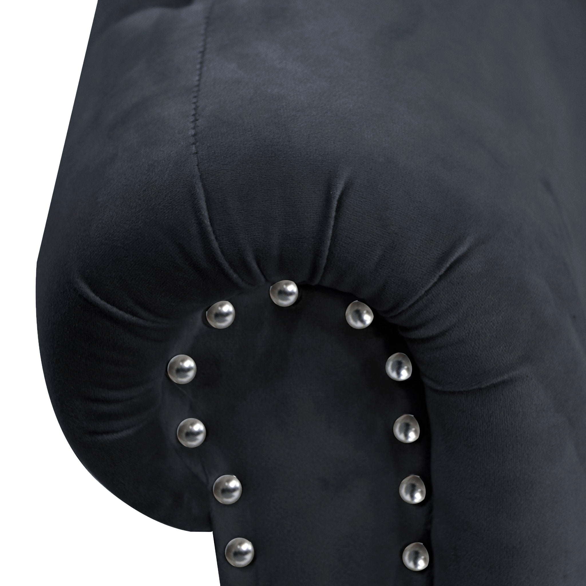 Chaise Lounge Indoor, Lounge Chair For Bedroom With Storage & Pillow, Modern Upholstered Rolled Arm Chase Lounge For Sleeping With Nailhead Trim For Living Room Bedroom Office