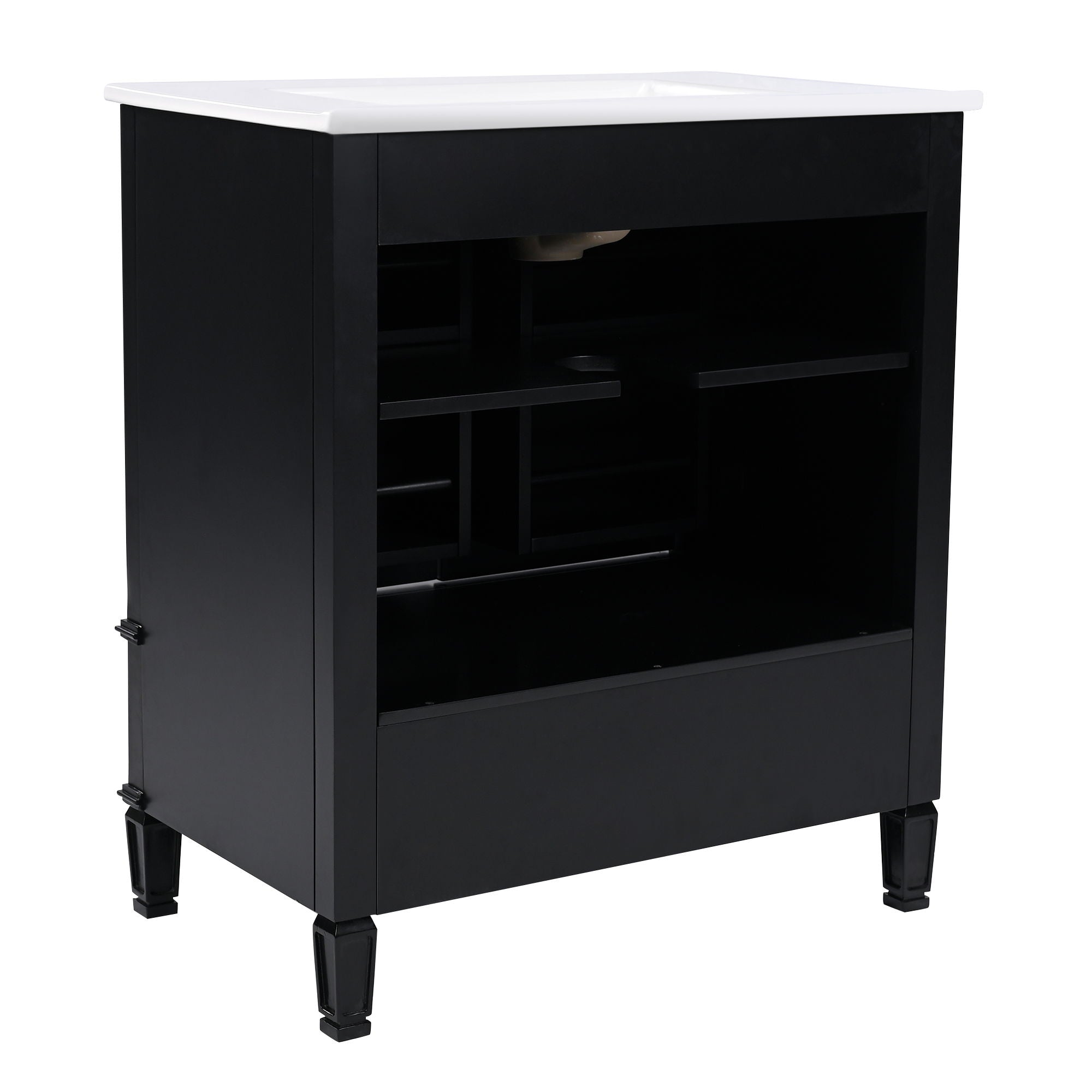 Vintage Style Bathroom Vanity With Sink, Multi Functional Storage, Soft-Closing Door