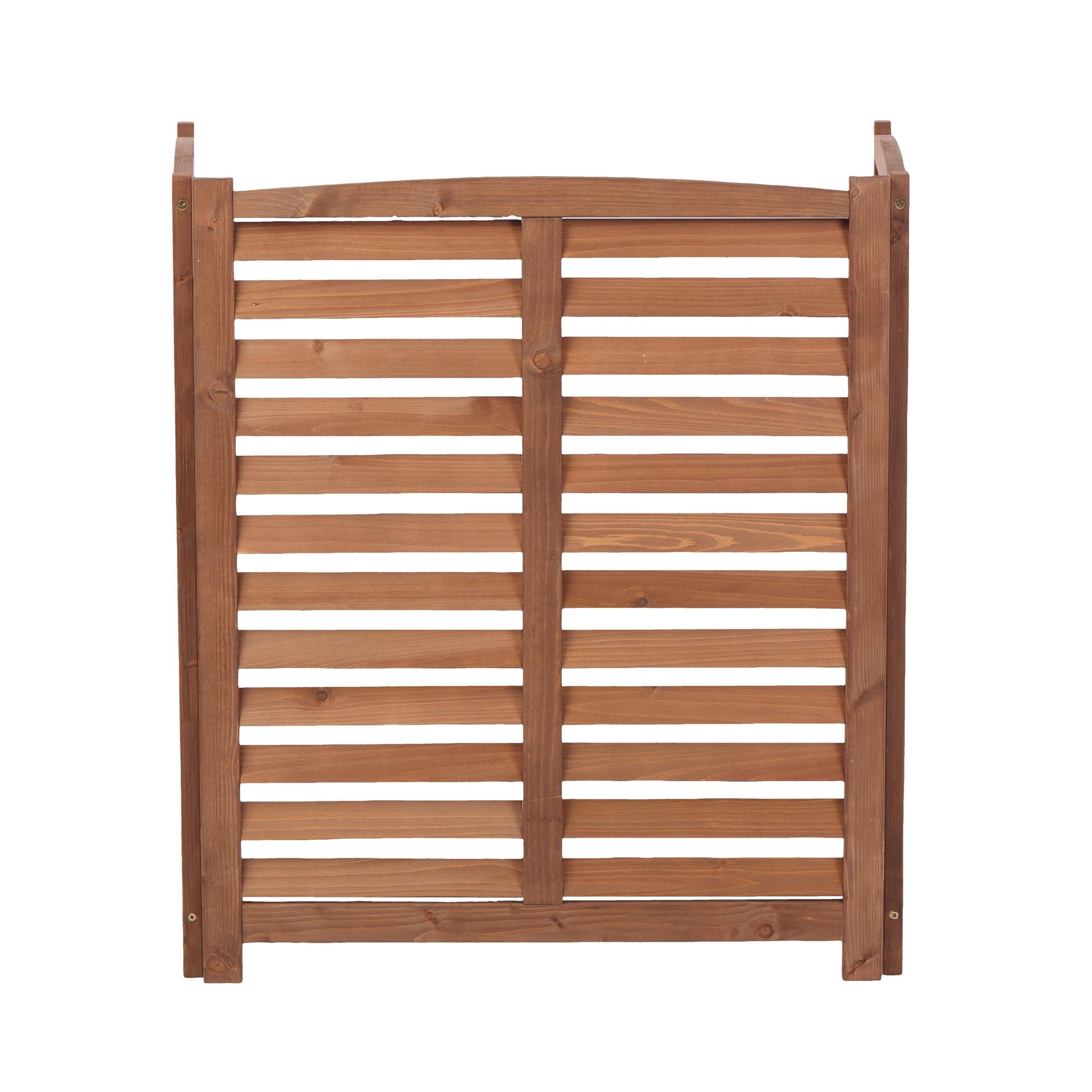 3 Panel Outdoor Air Conditioner Fence With Privacy Screen - Brown