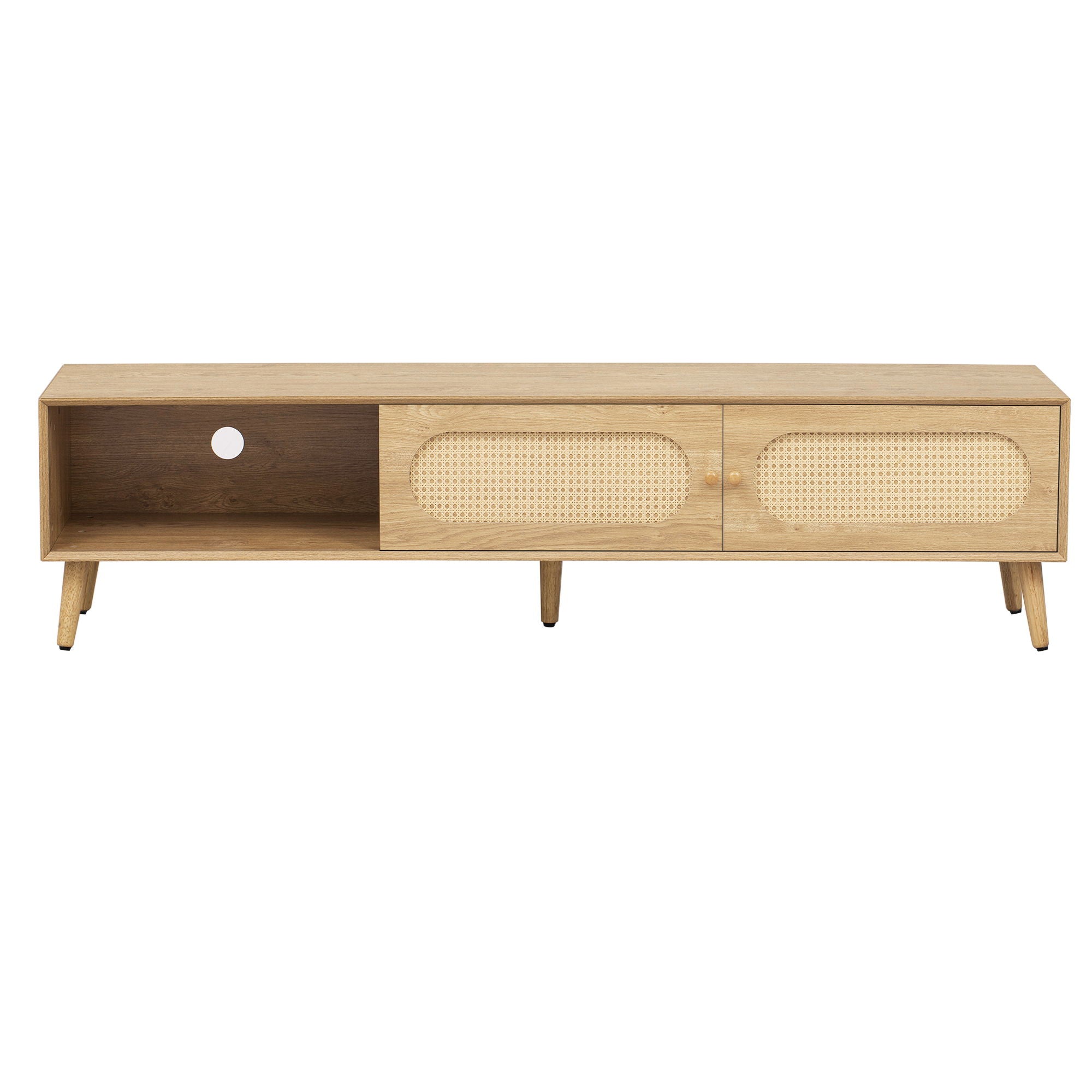 TV Stand For TVs Up To 80", Media Console, Cabinet - Natural