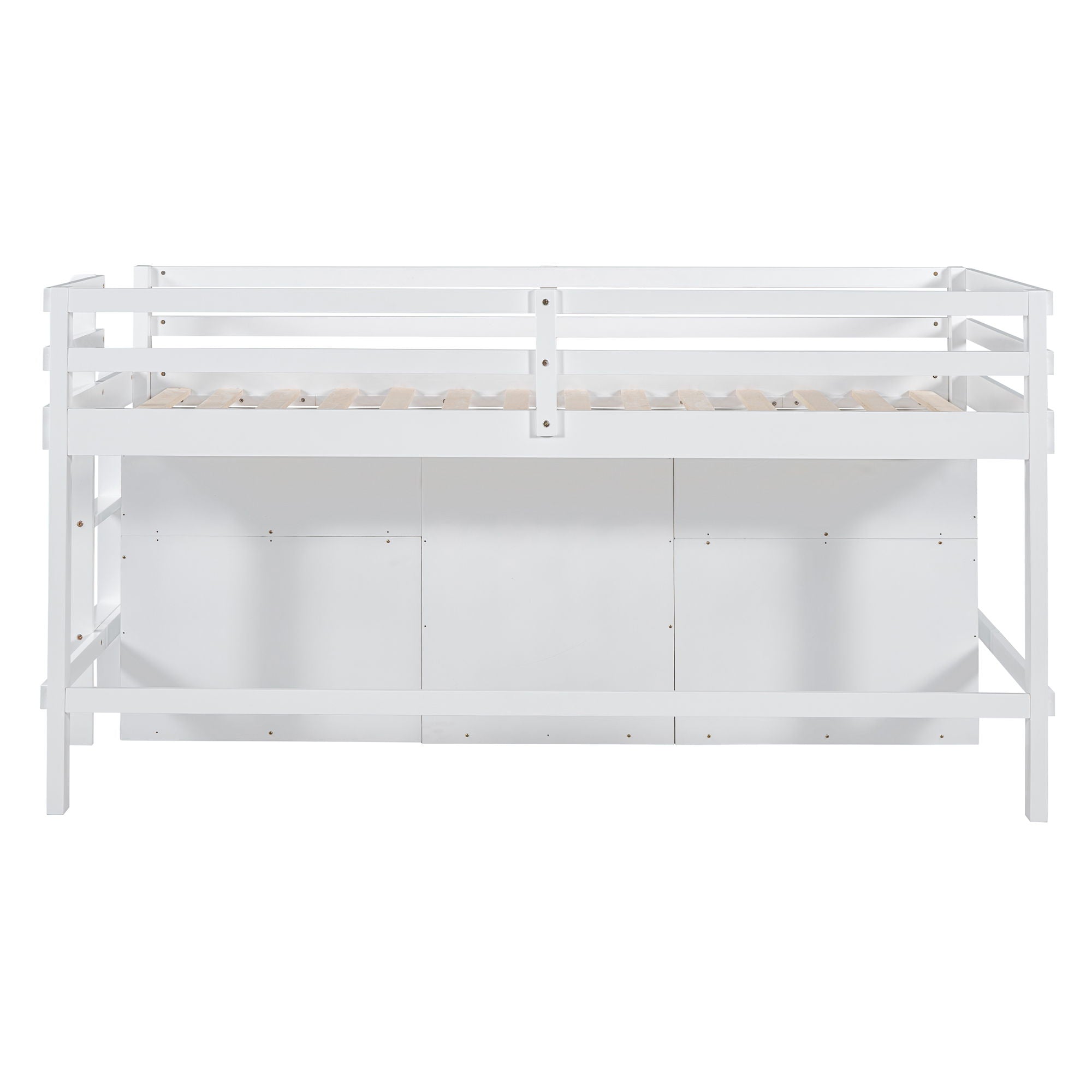 Loft Bed With 4 Drawers, Underneath Cabinet And Shelves