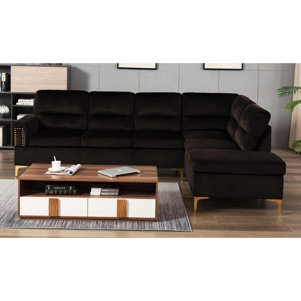 Happy Homes Vogue Fabric 2 pc Sectional Vogue - Black IMAGE 1