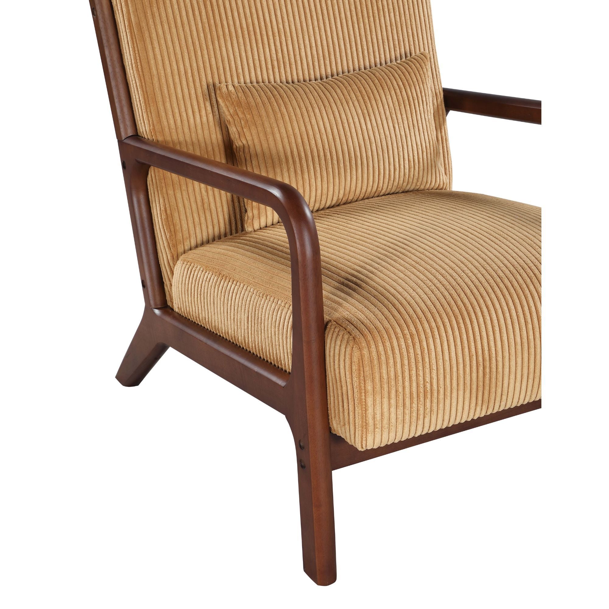 Upholstered Armchair With Back Support Pillow