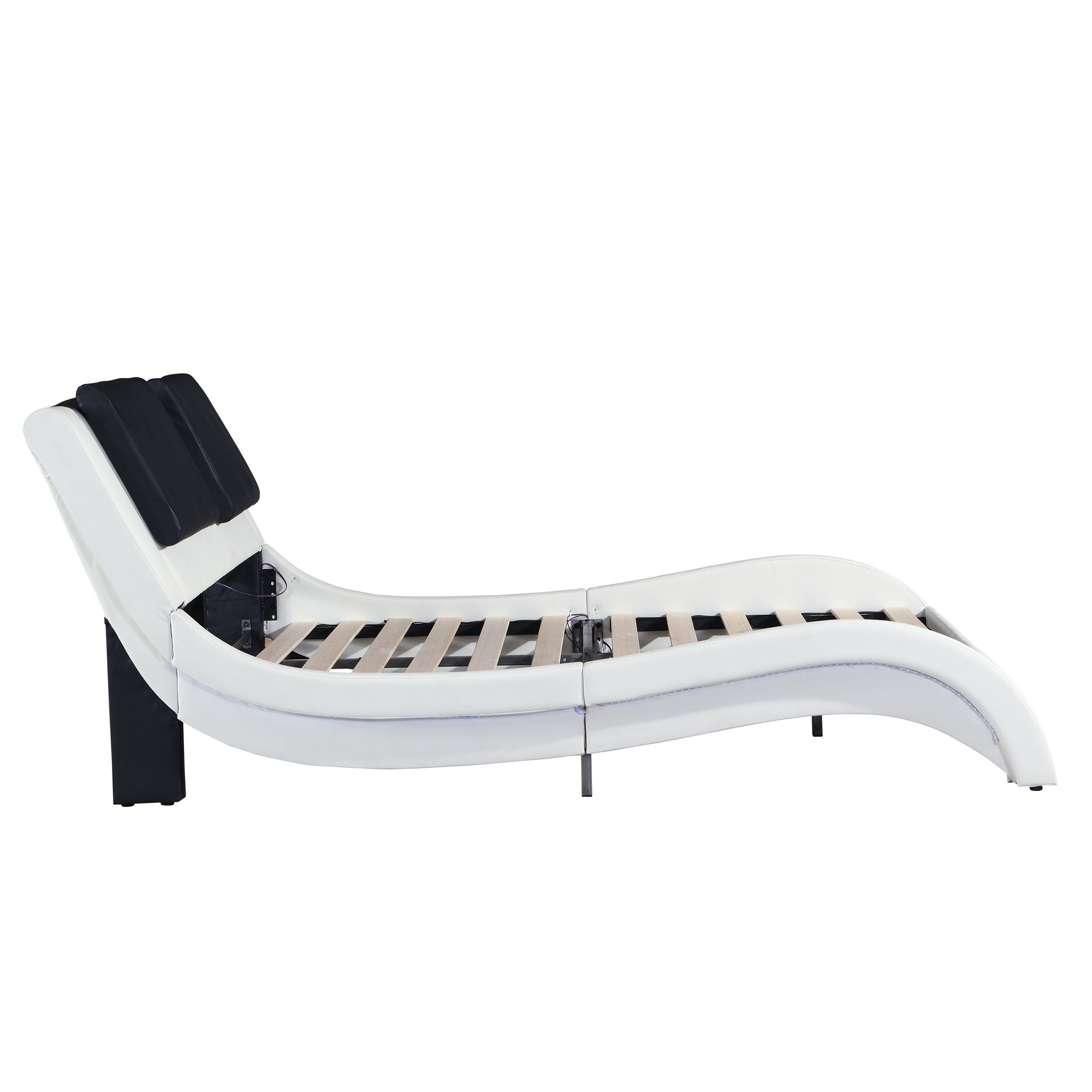 Platform Bed Frame With LED Lighting, tooth Music, Vibration Massage