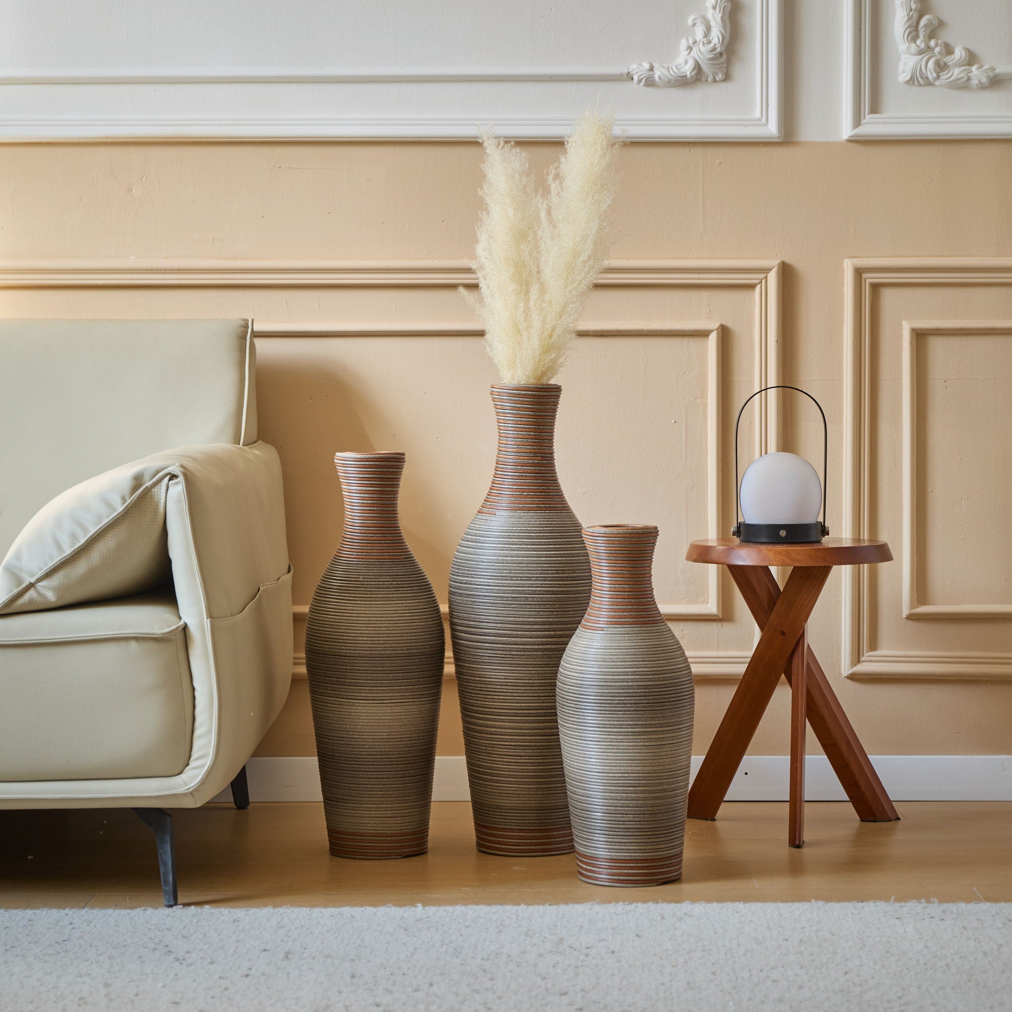 Classic And Neat Floor Vase, High Independent Flower Stand (Set of 3)