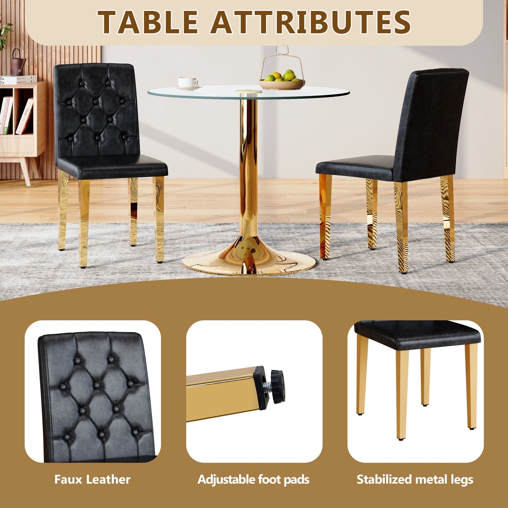 Dining Chairs With Ergonomic Buckle Backrest Comfort