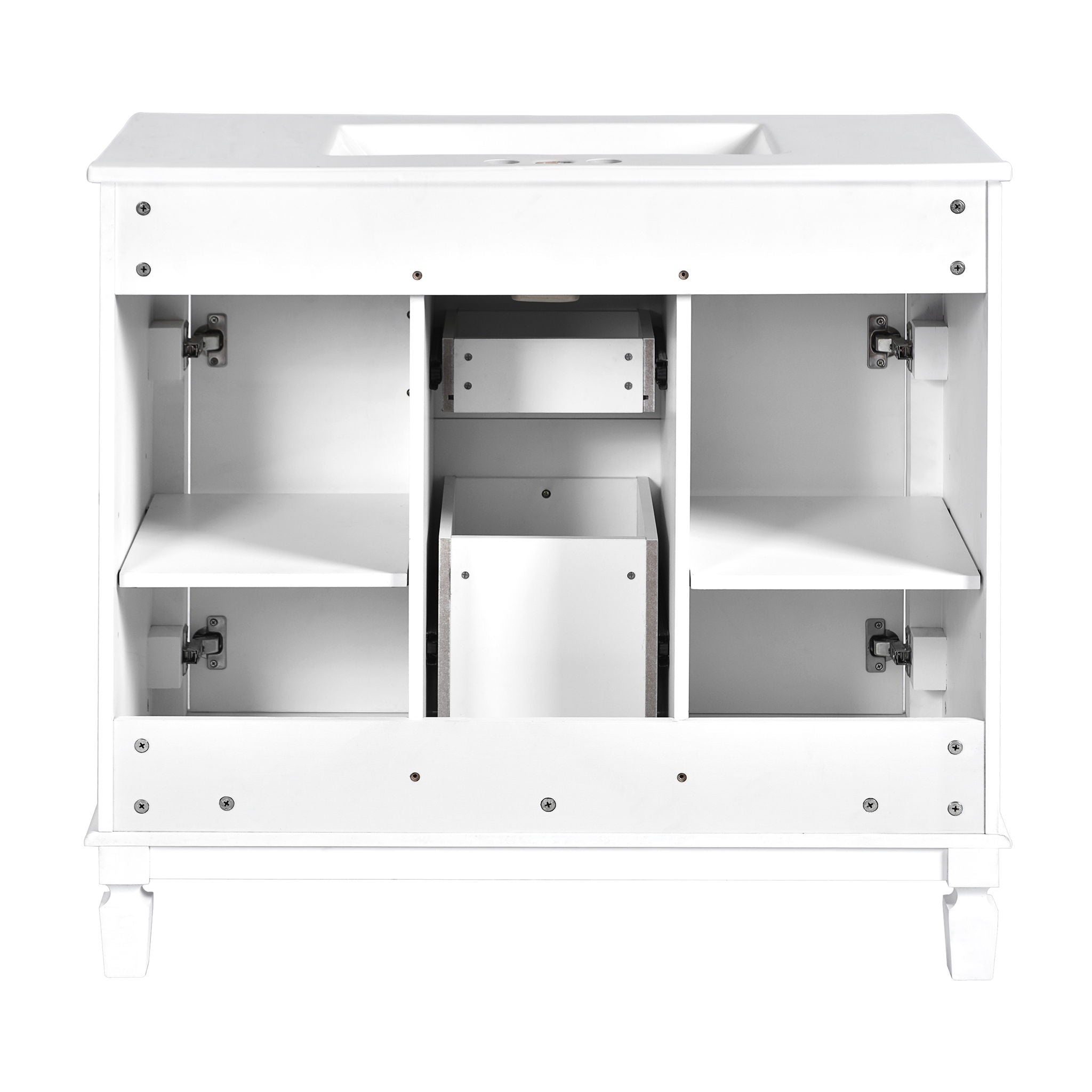 Bathroom Vanity With Top Sink, Basin On Cabinet With 2 Soft Closing Doors And 2 Drawers