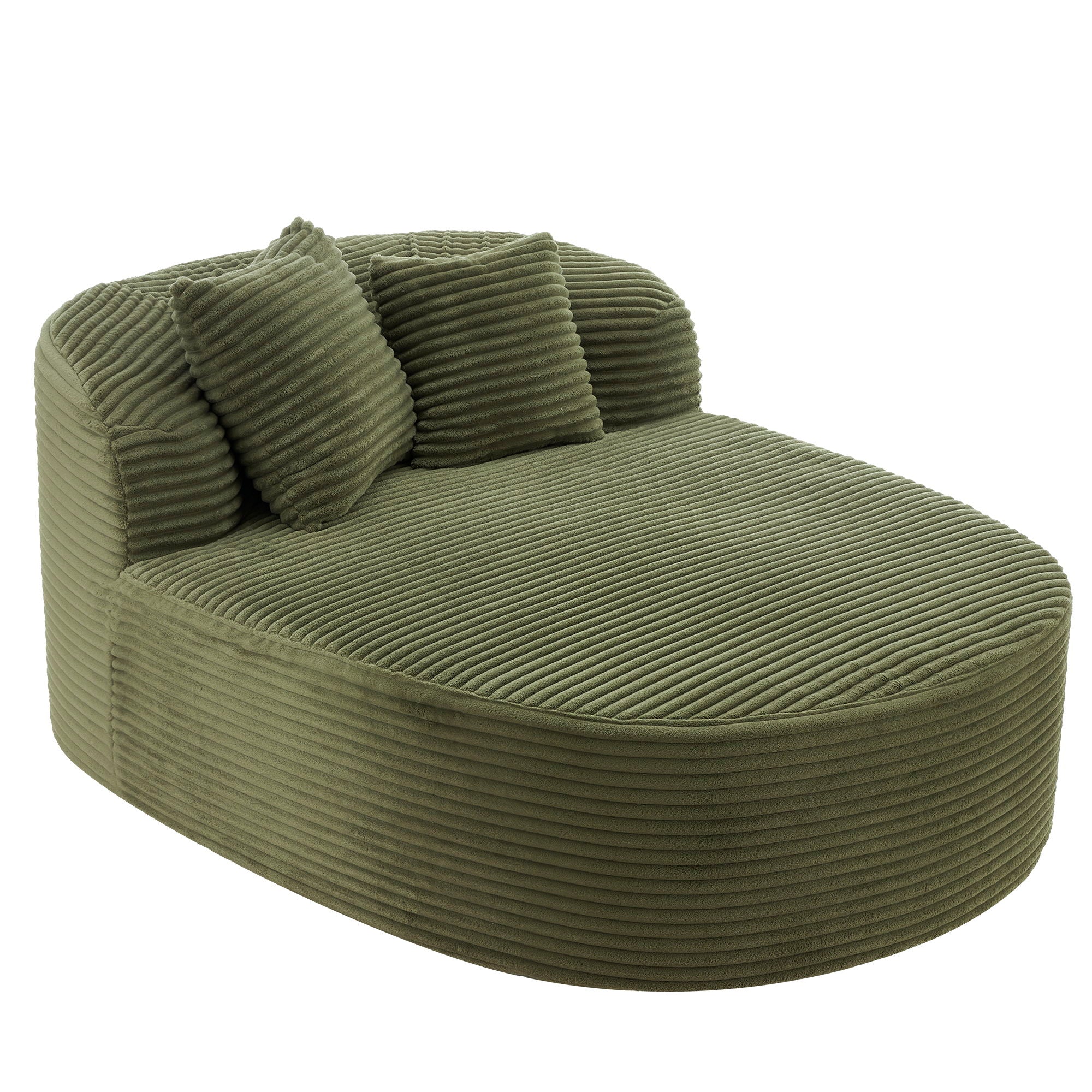 Modern Chaise Lounge Sofa Boneless Couch With Supportive Pillows
