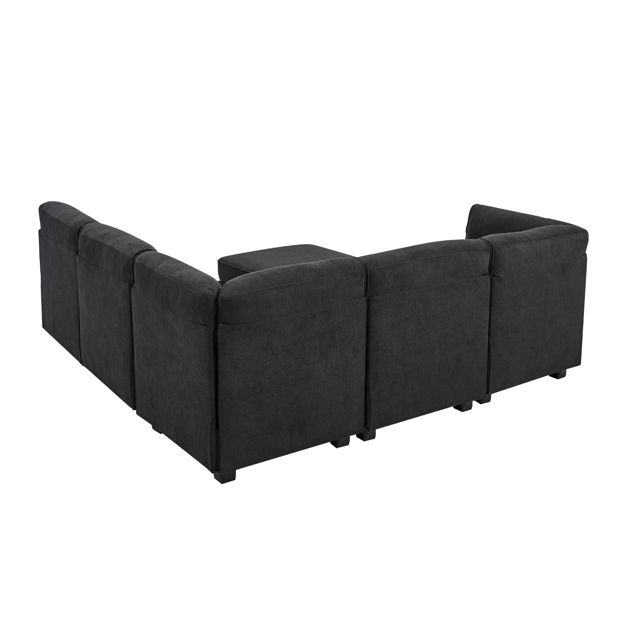 Upholstered Modular Sectional - Black