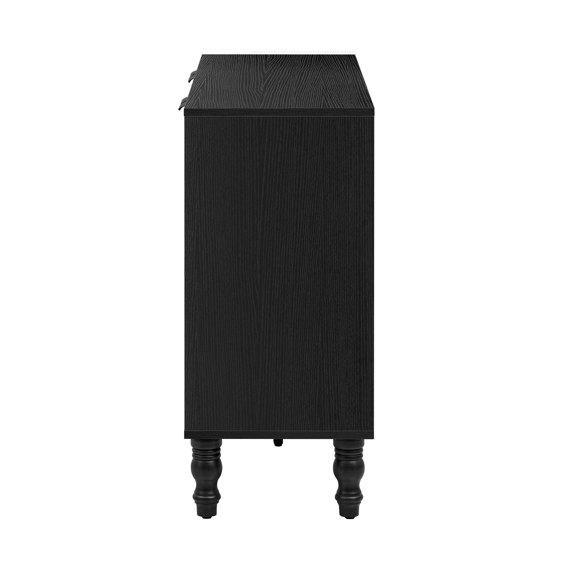 Modern TV Stand With 2 Spacious Storage Space And Anti-Tip Device