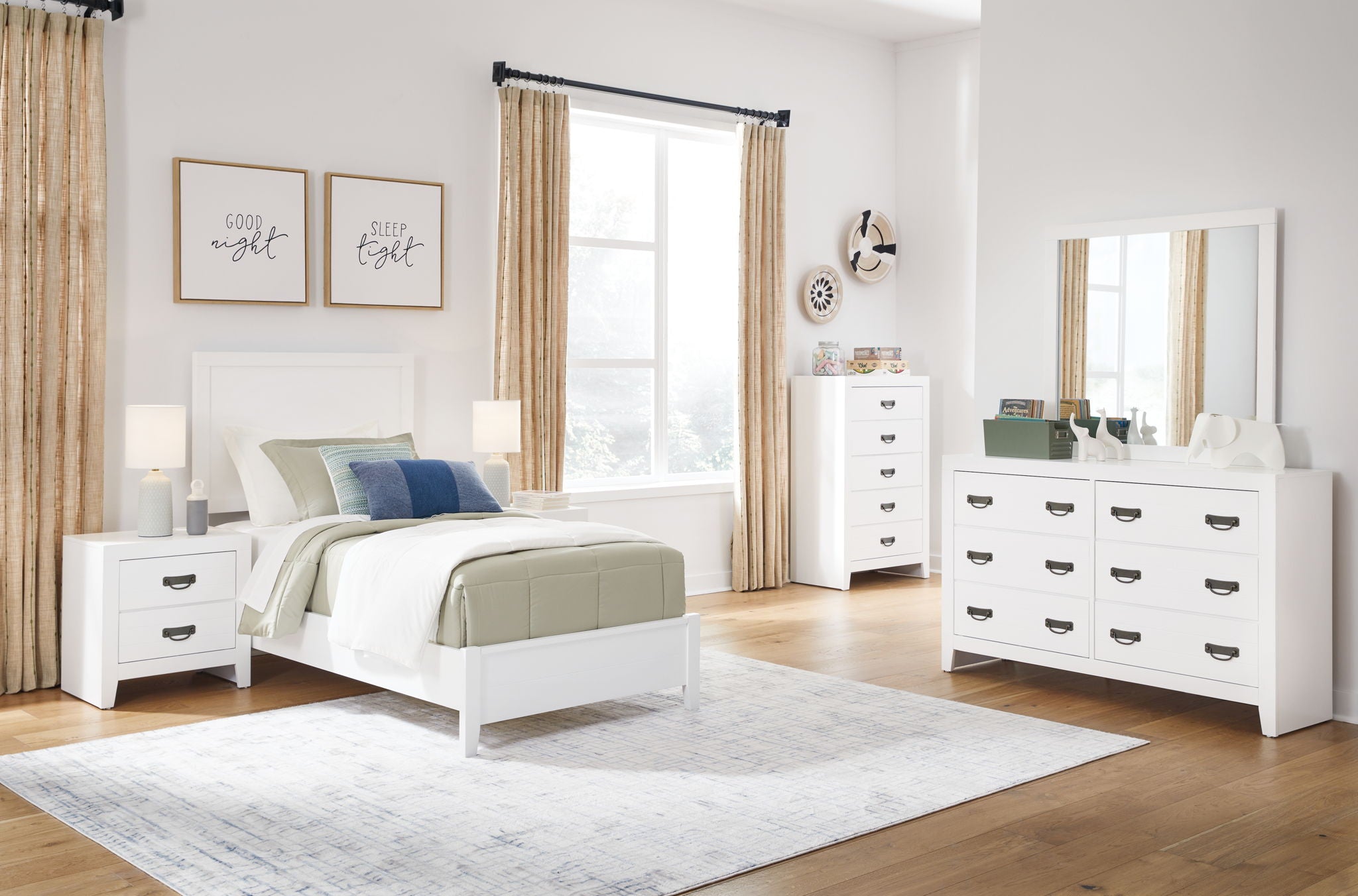 Binterglen - Dresser And Mirror - White