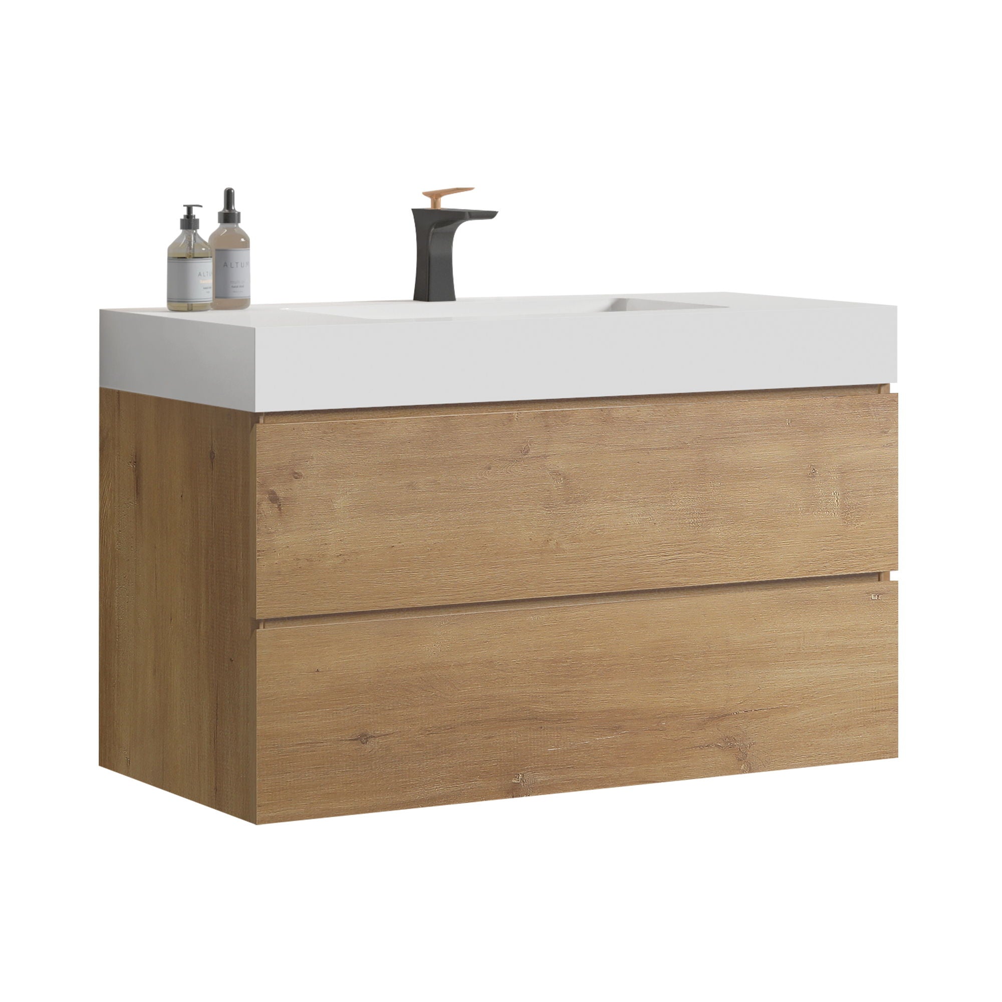 Alice - Bathroom Vanity With Sink, Large Storage, Wall Mounted, Floating