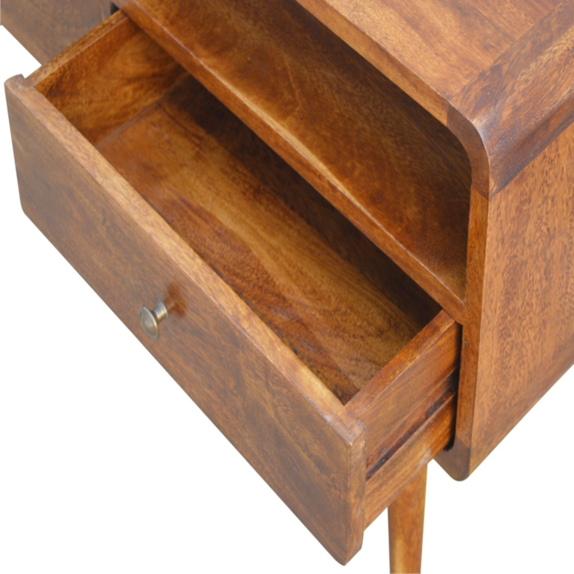Solid Wood Curved Media Unit