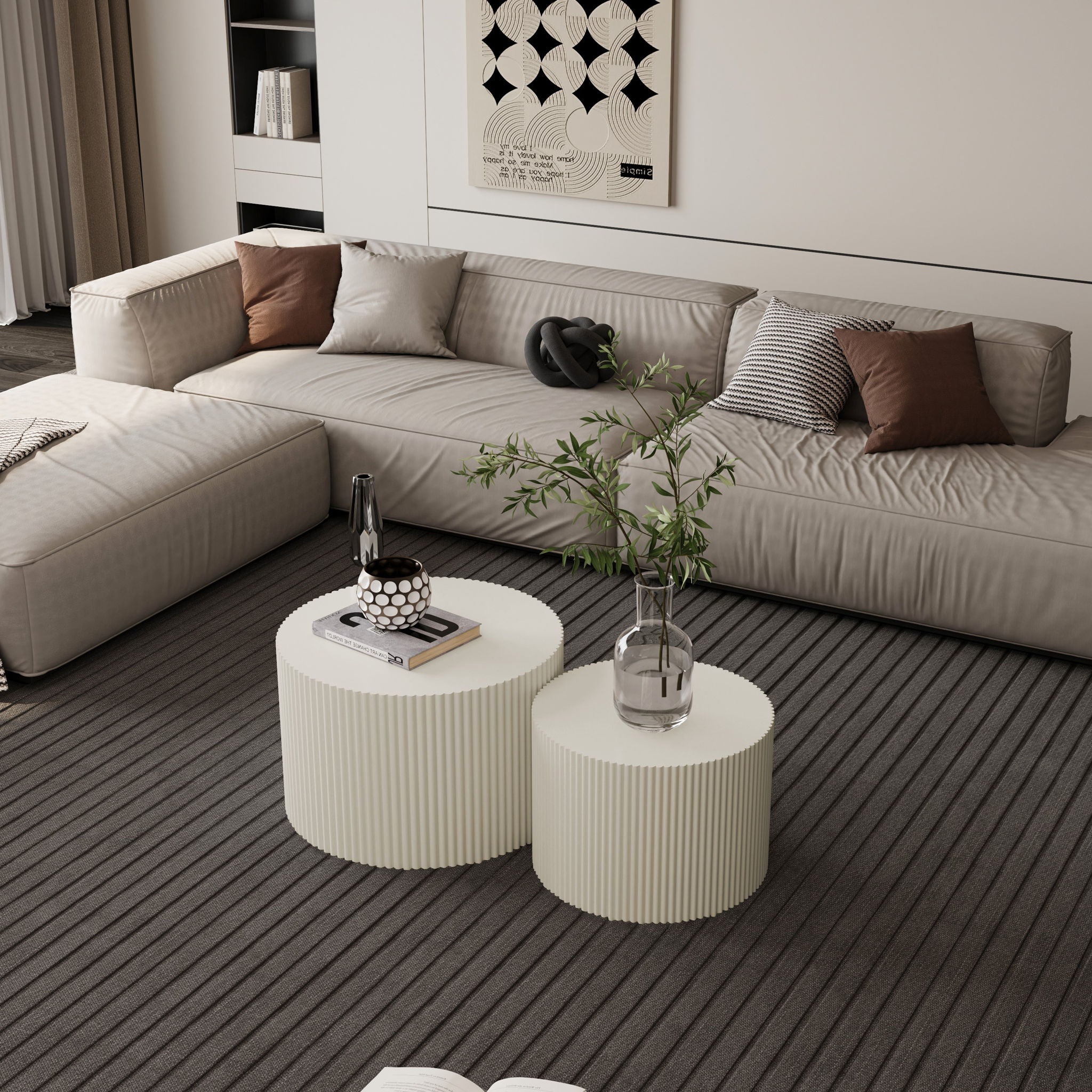 Wave Stripe Nesting Coffee Table (Set of 2)