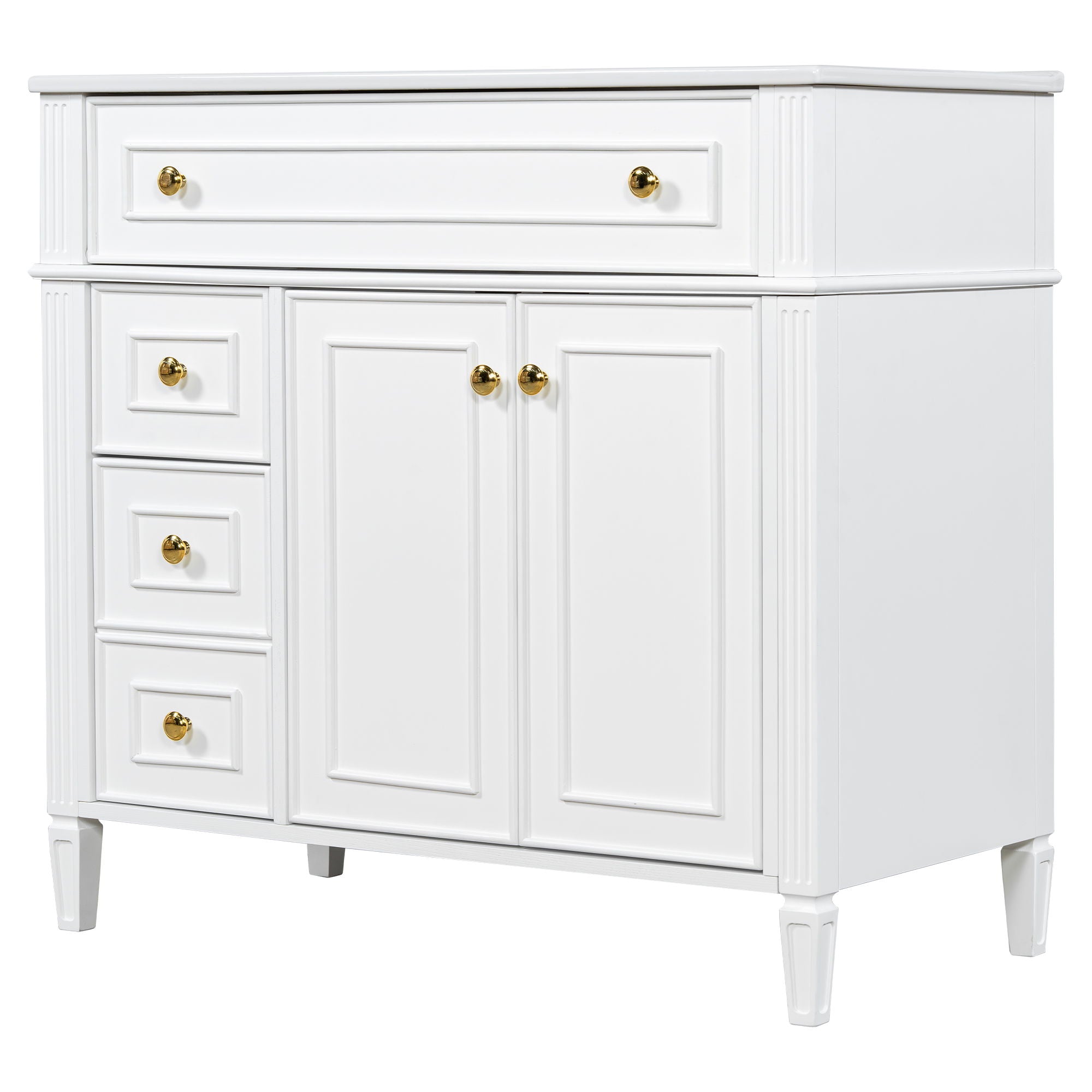 Bathroom Vanity With Sink, 3 Drawers & 2 Soft-Close Doors