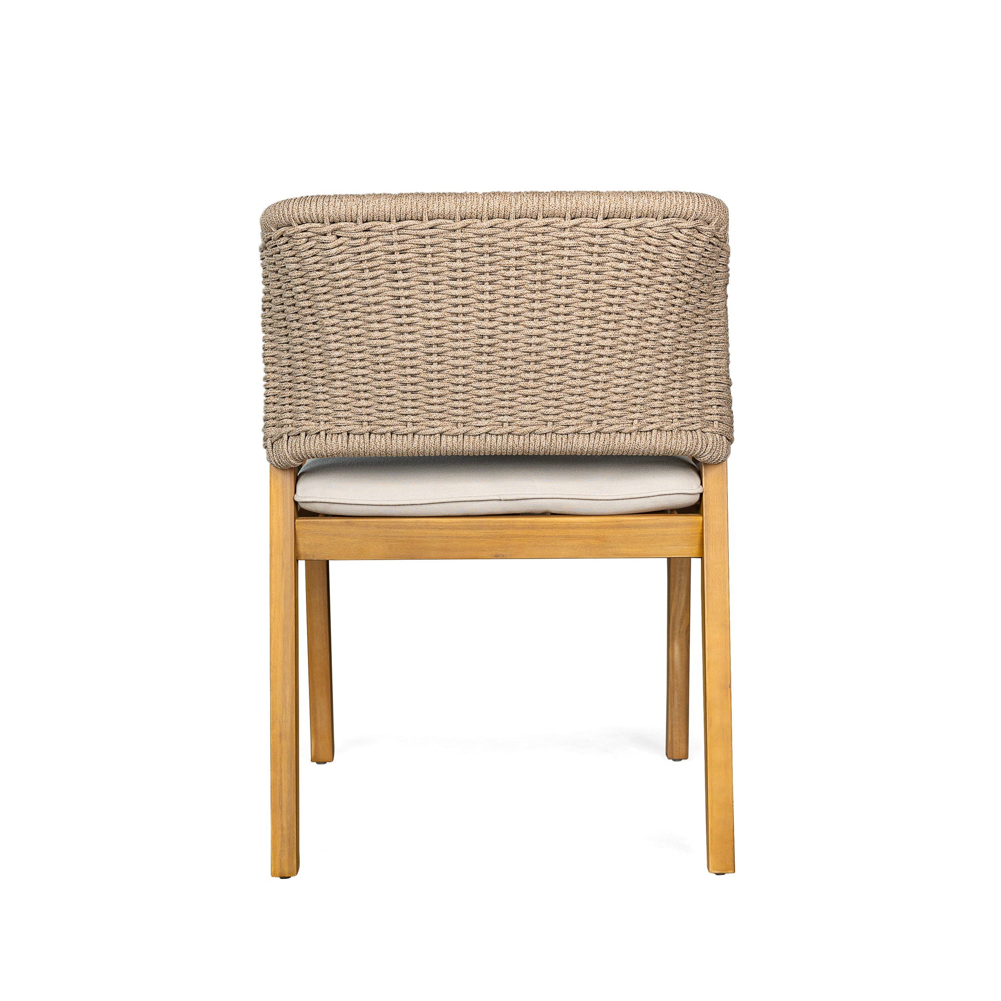 7 Piece Outdoor Dining Set With Table And 6 Chairs - Beige / Brown Mix / Light Teak / Teak