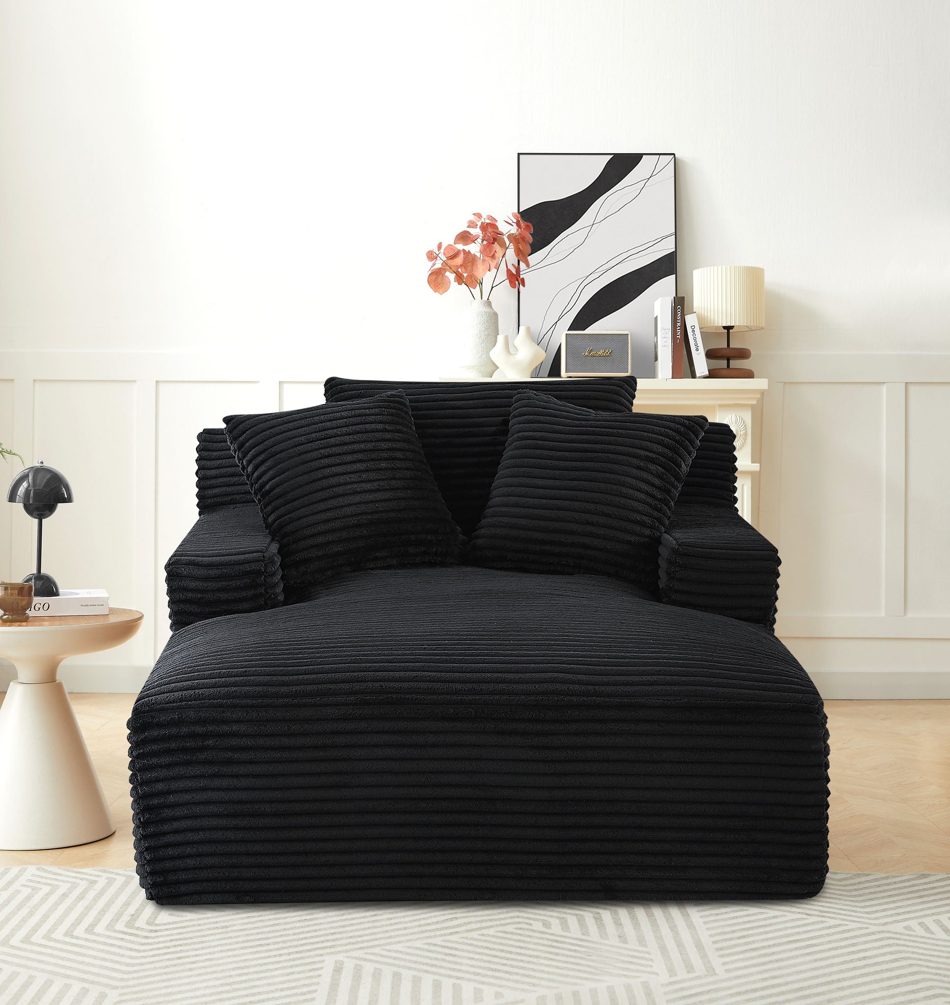 Cloudline - Oversized Chaise Lounge, Modern Comfy Couch With Full Foam Cushioning, Cozy Sleeper Sofabed