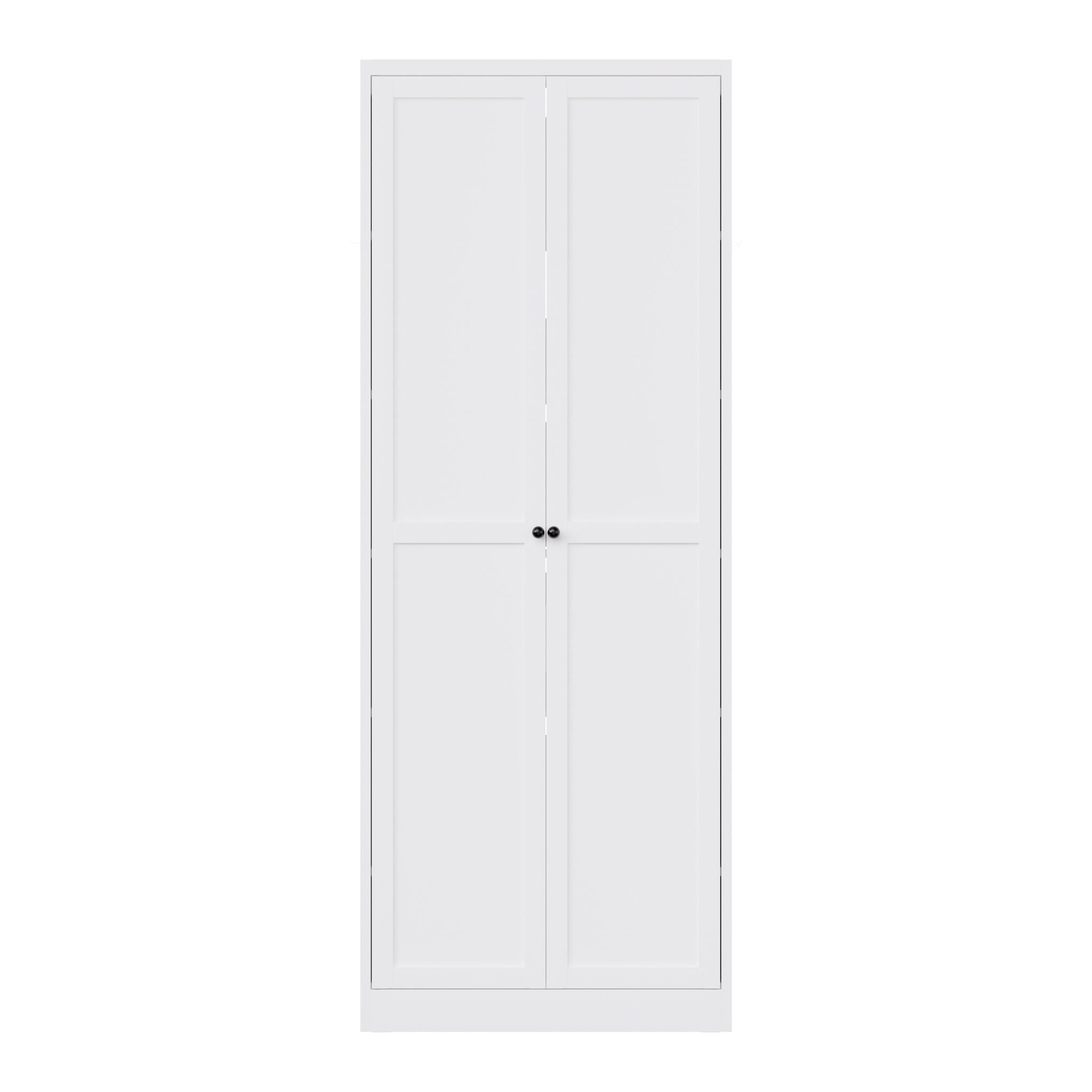 Kitchen Pantry Cabinet With Doors, Heavy-Duty Freestanding Storage Organizer With 5 Adjustable Shelves, Tool Free Assembly - White