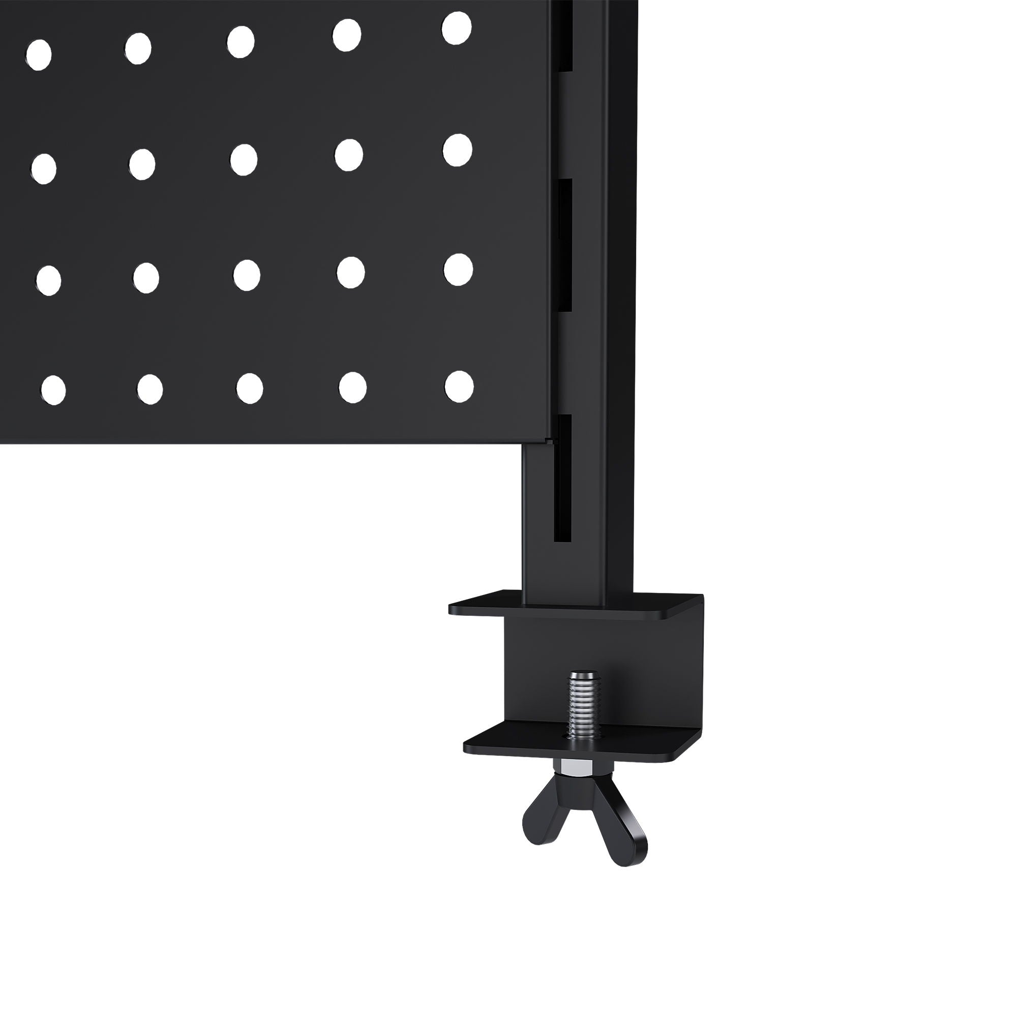 Clamp On Desk Pegboard With Single Monitor Stand