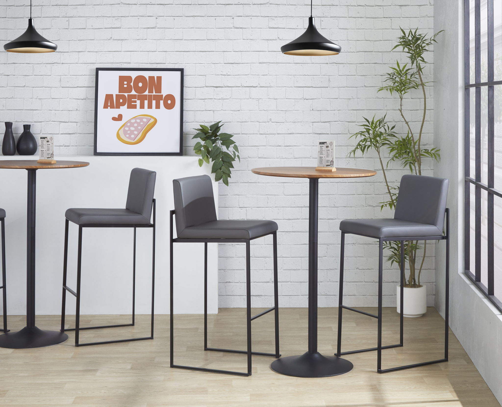 Fuji - Contemporary High Back Barstool Elegant Design
