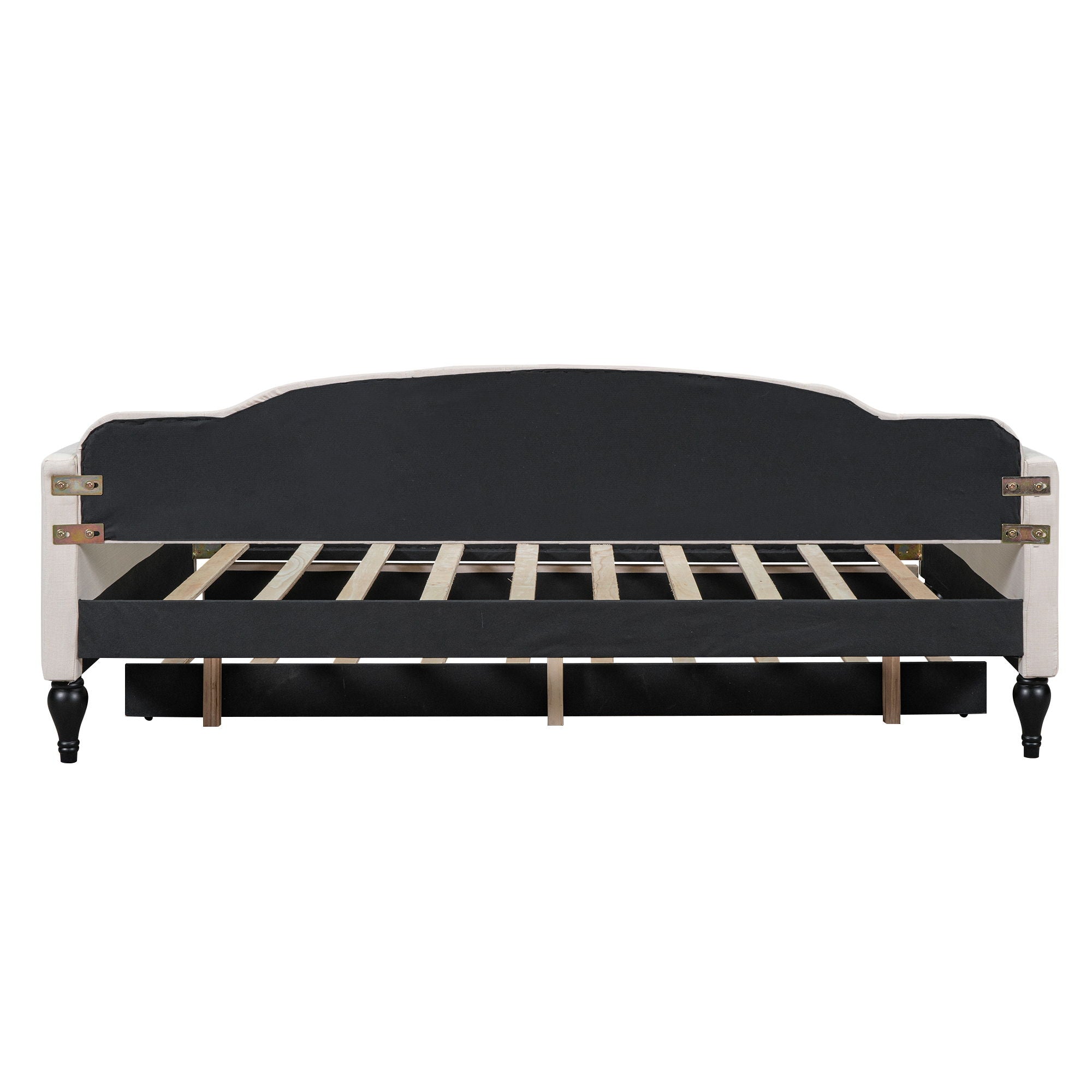 Upholstered Tufted Full Size Daybed With Twin Trundle - Beige