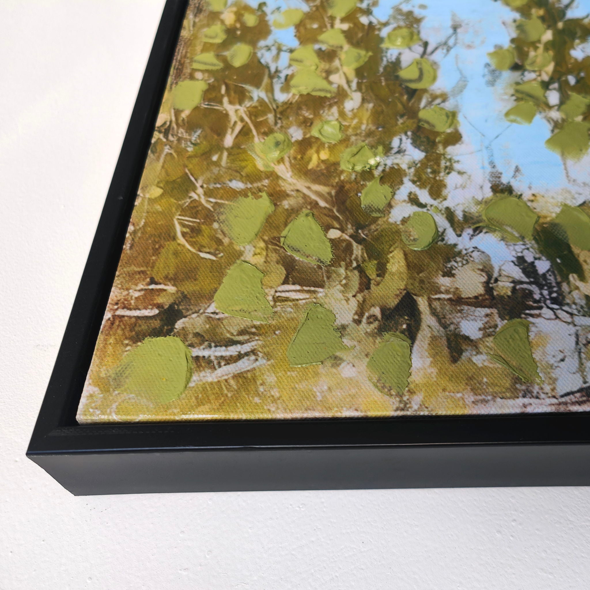 Framed Canvas Wall Art Beautiful Field Painting Wildflower Barn Print Nature Scenery Picture For Home - Blue / Pink