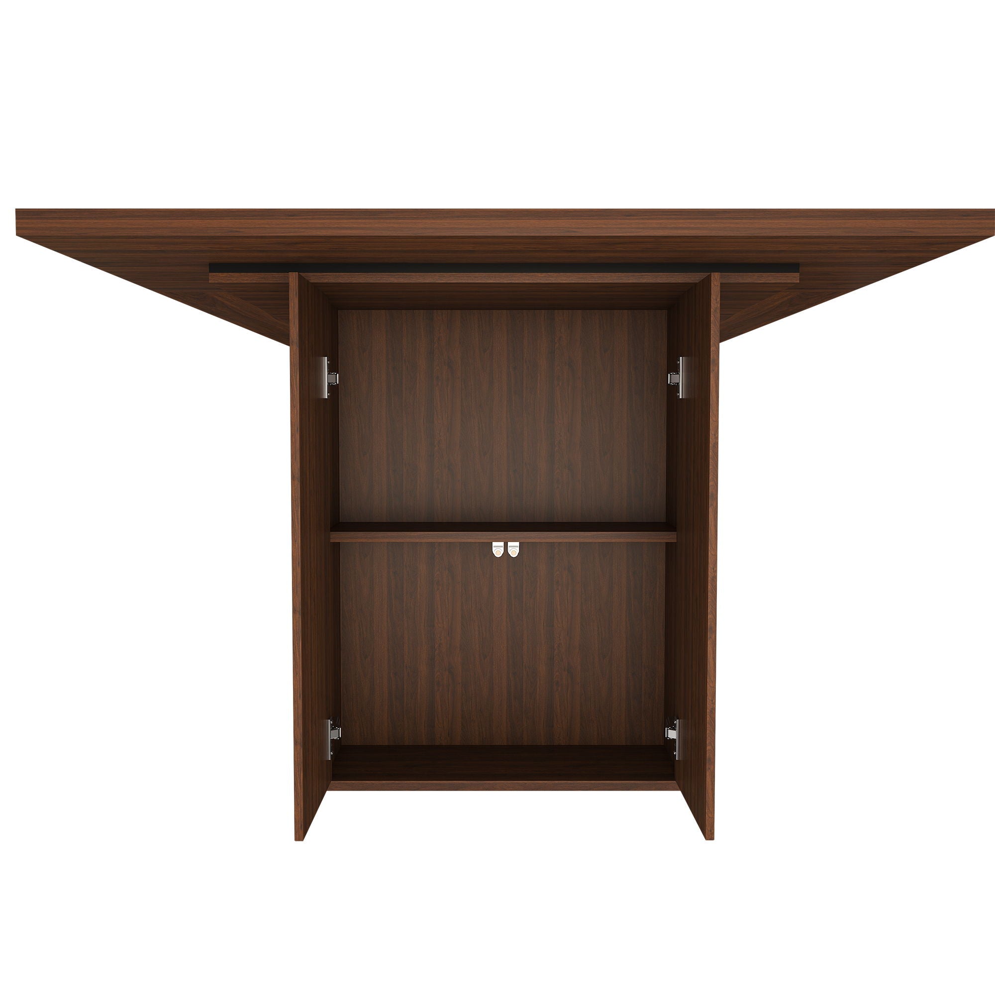 Rectangular Dining Table With Storage Base - Walnut