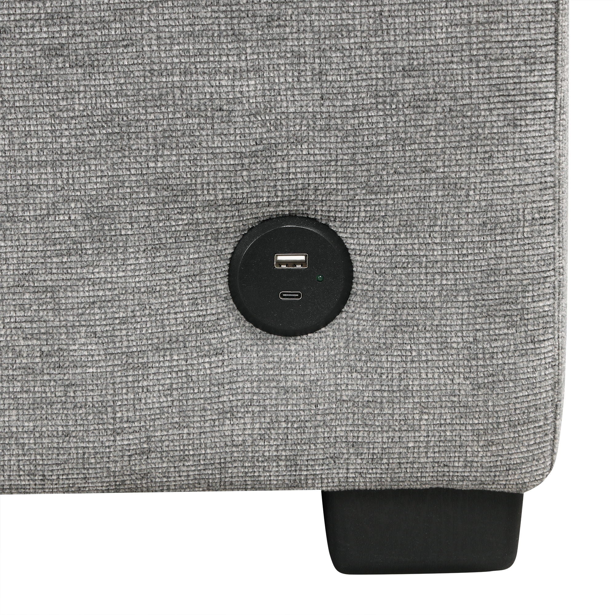 Sectional Sofa Convertible Pull-Out Bed With Storage Ottoman & USB Ports