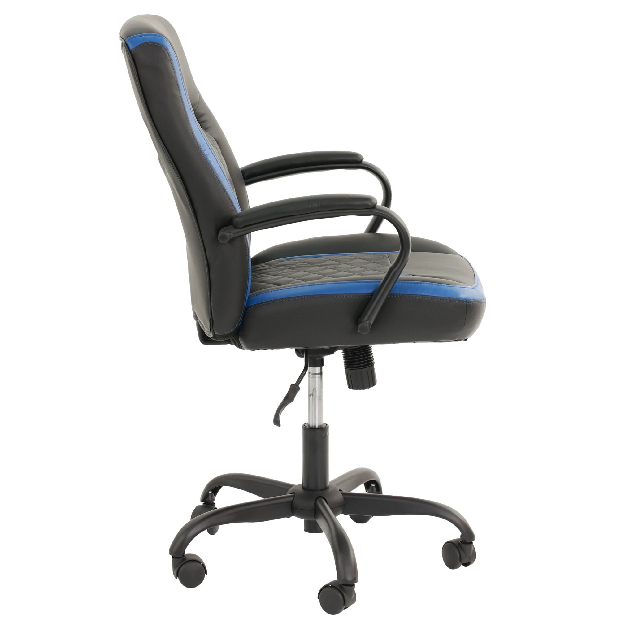 Ergonomic Office Chair With Armrests, Adjustable Design - Black / Blue