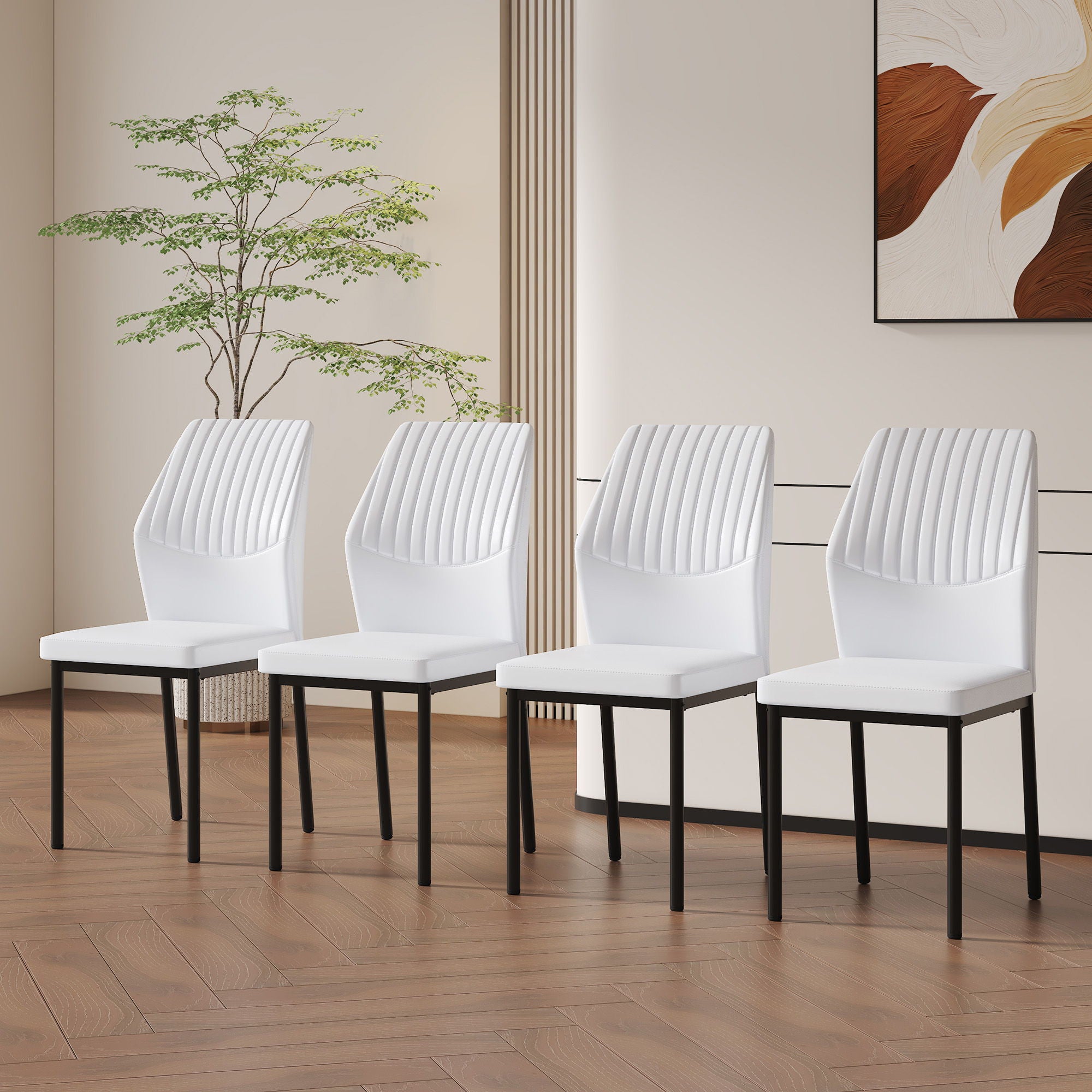 Ergonomic Simple Chair With Metal Leg