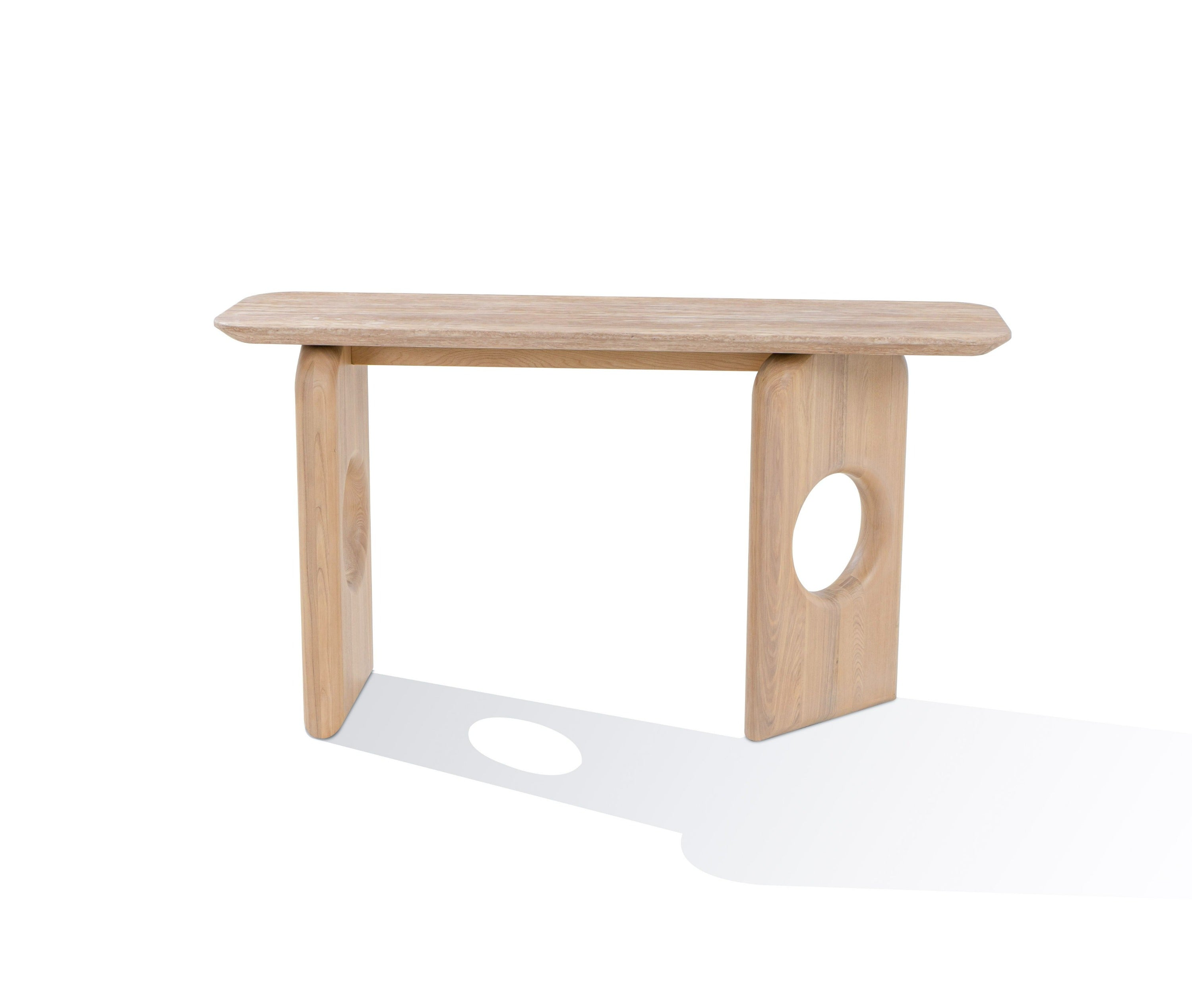 Nova Domus Osaka - Modern Faux Marble + Natural Ash Console Table