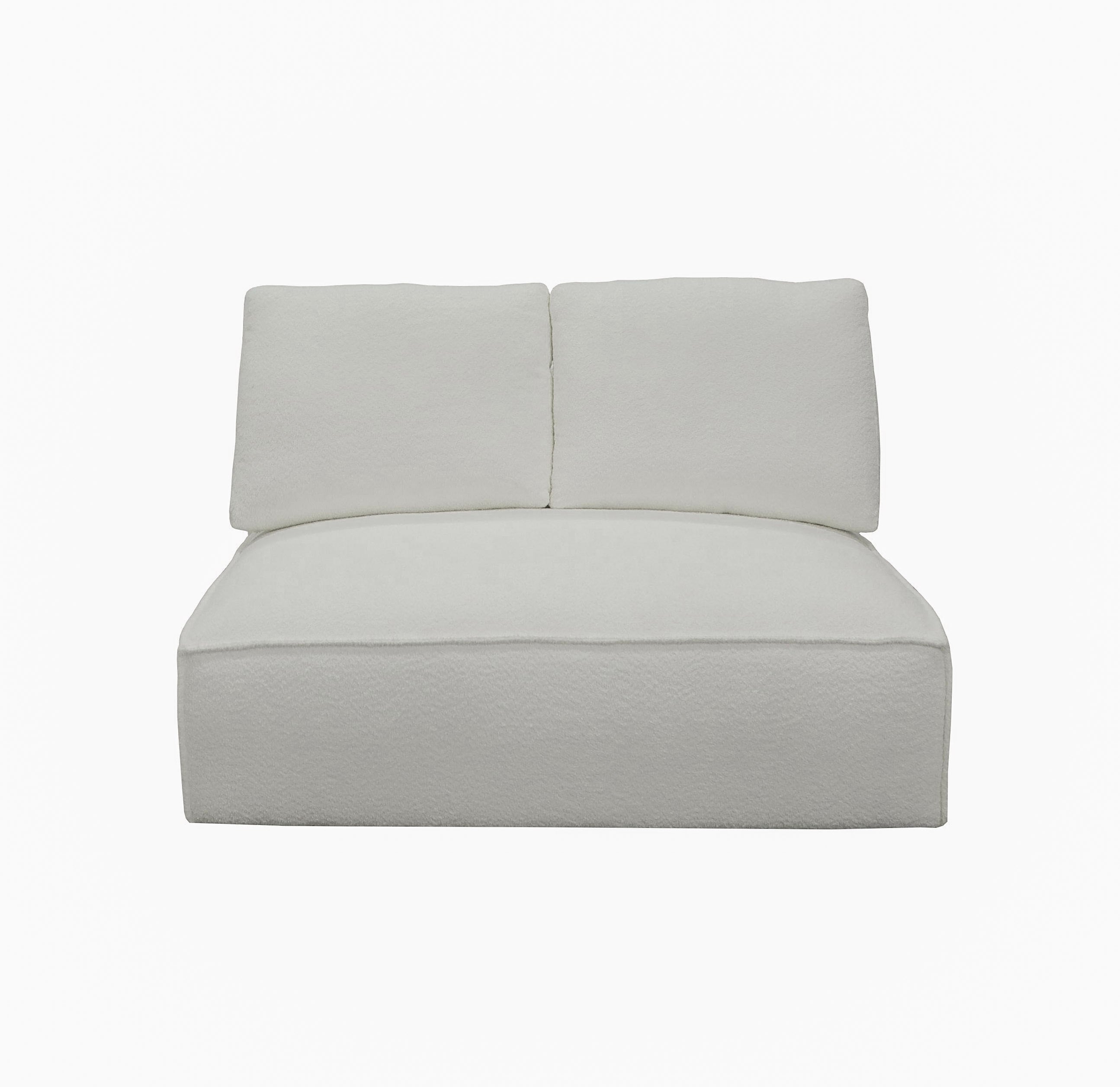 Divani Casa Lulu - Modern White Fabric Modular Sectional Sofa w/ Left Facing Chaise