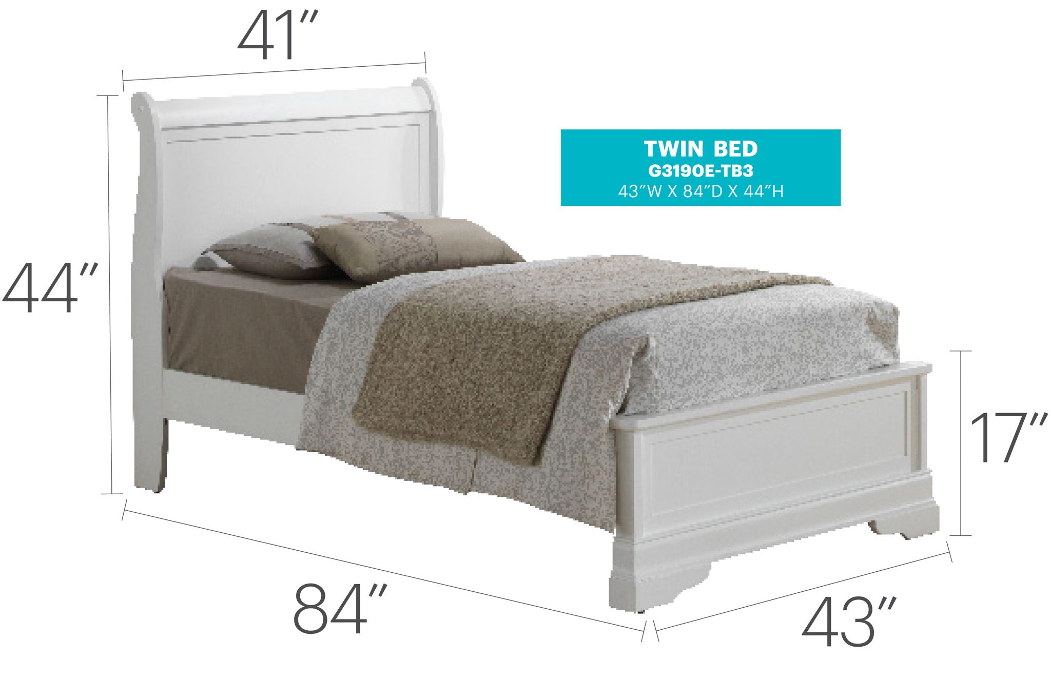 Sleigh Bed With Low Footboard