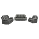 Nova  Upholstered Padded Arm Sofa Set Dark Grey