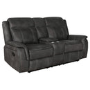 Lawrence  Upholstered Reclining Sofa Set Charcoal