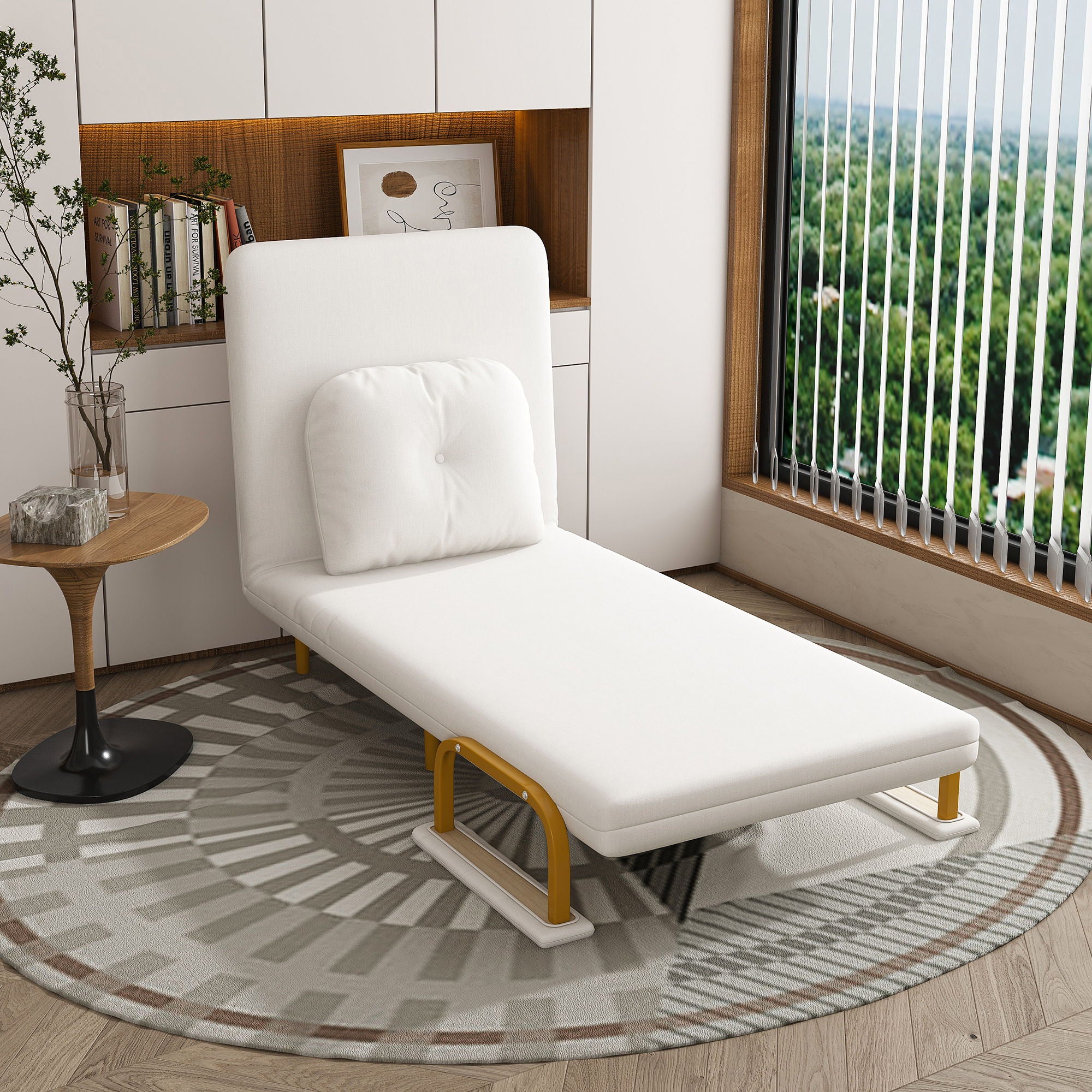 3 In 1 Convertible Folding Sofa Bed With Adjustable Backrest And Pillow