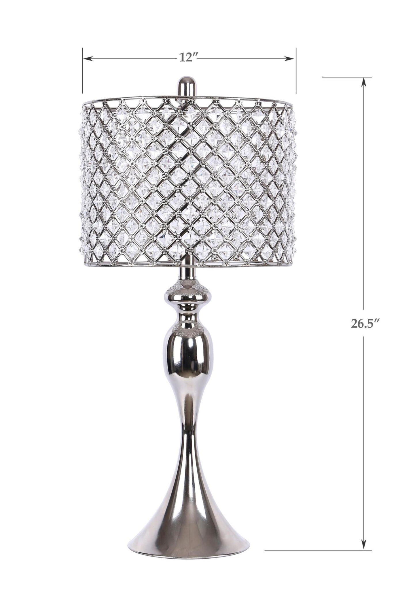Ashland - Contemporary Table Lamp Round Clear Crystal Beads (Set of 2) - Polished Nickel
