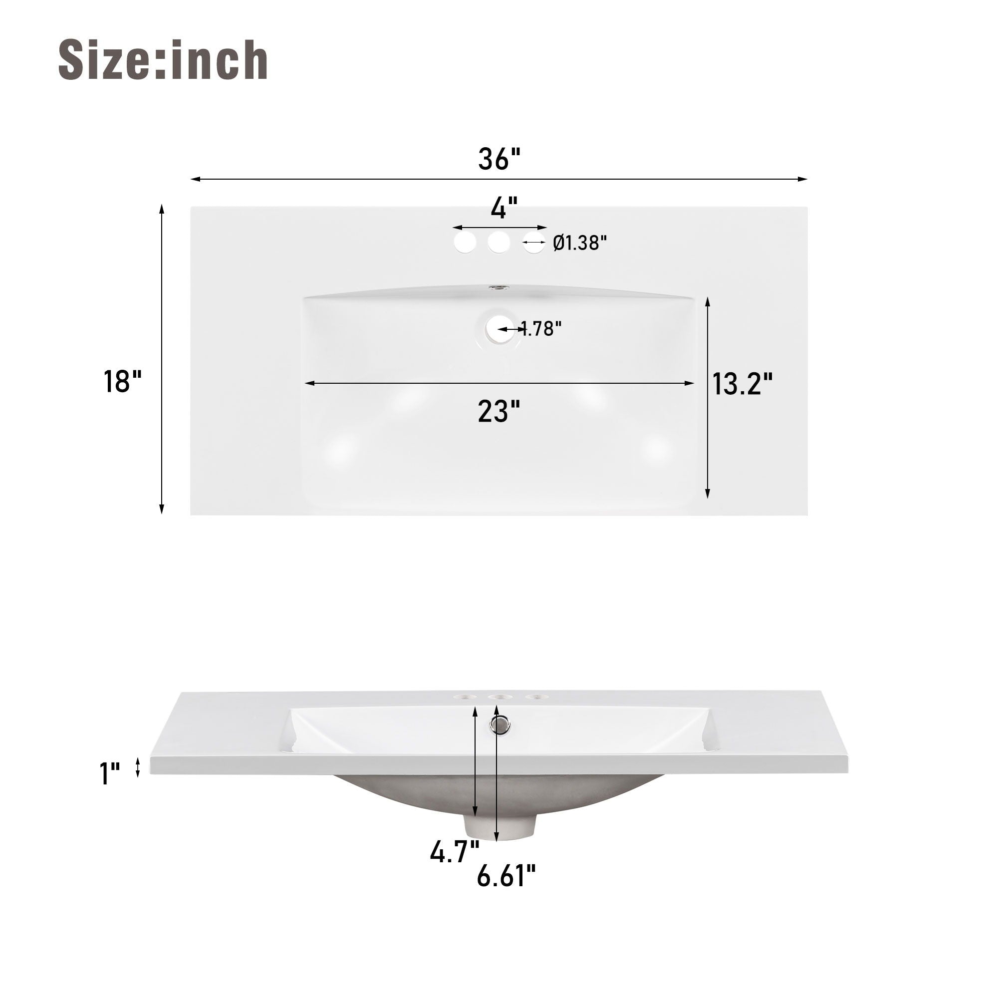 Shaker Free Standing Bathroom Vanity Cabinet & Sink, Soft Close Drawers, Soft Close Doors