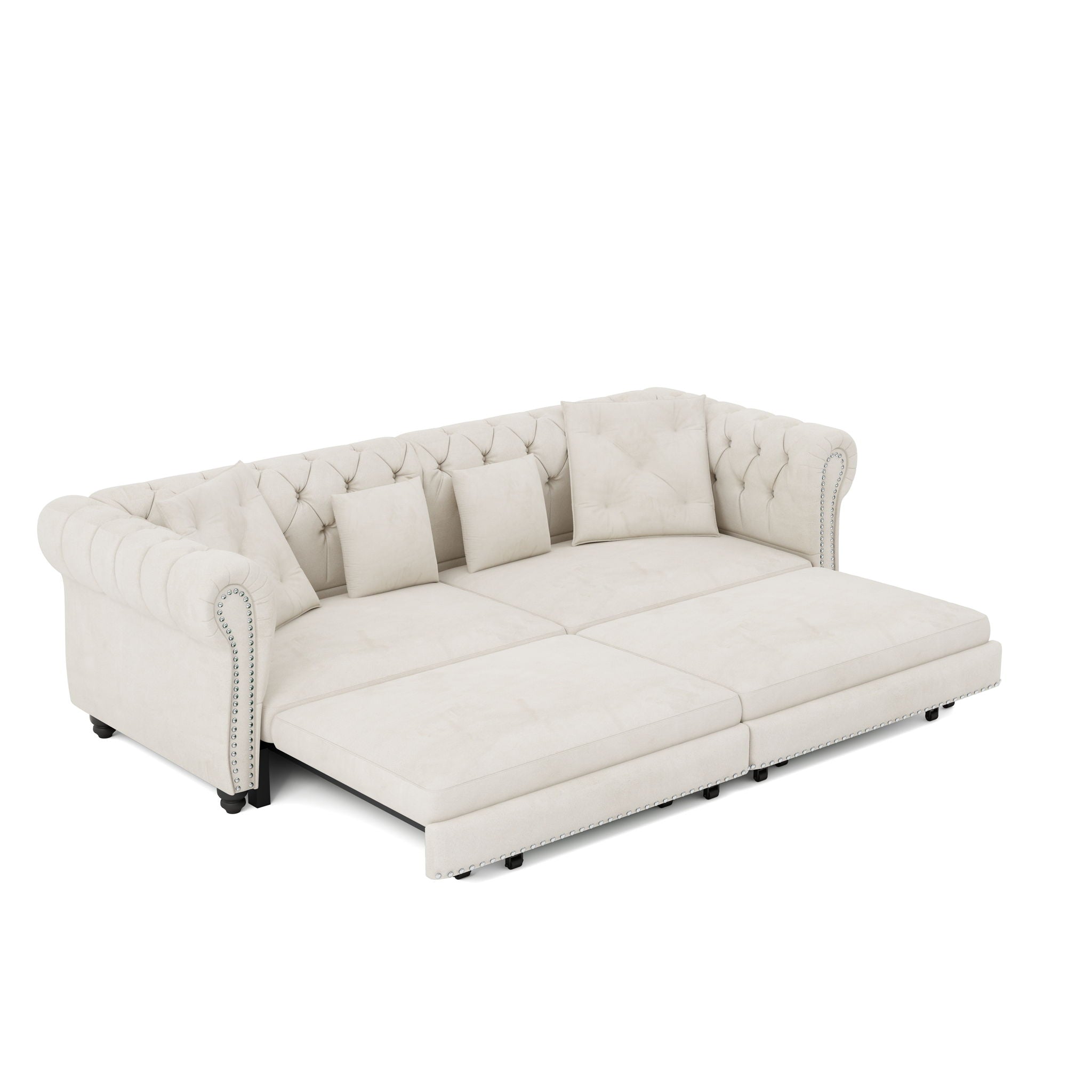 3 In 1 Pull Out Convertible Sleeper Sofa Bed, King Size, Chaise Lounge