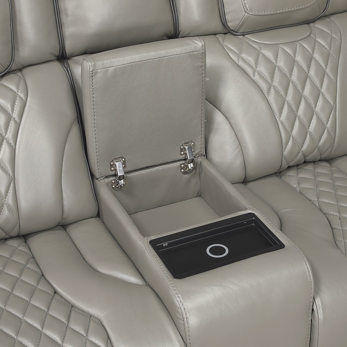 Apex - Power Double Reclining Loveseat With Center Console, Power Headrests, Storage Arms With Cup Holders, Wireless Charger, Air Massage And Heat, LED Lighting And Charging Ports