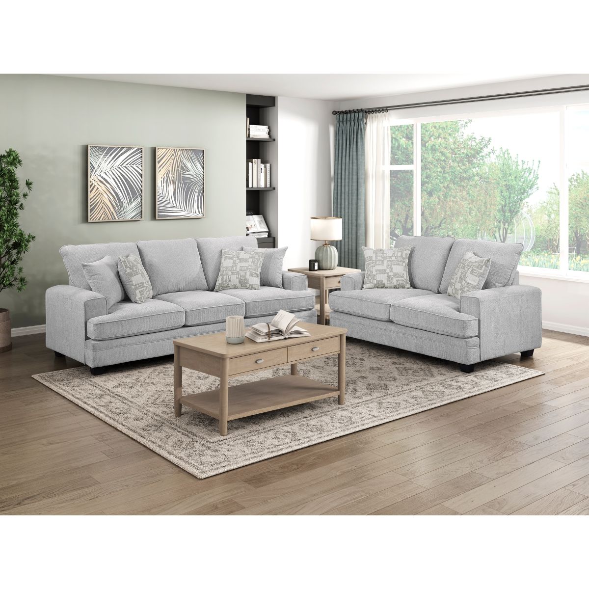 Sarah - Loveseat - Pearl Silver